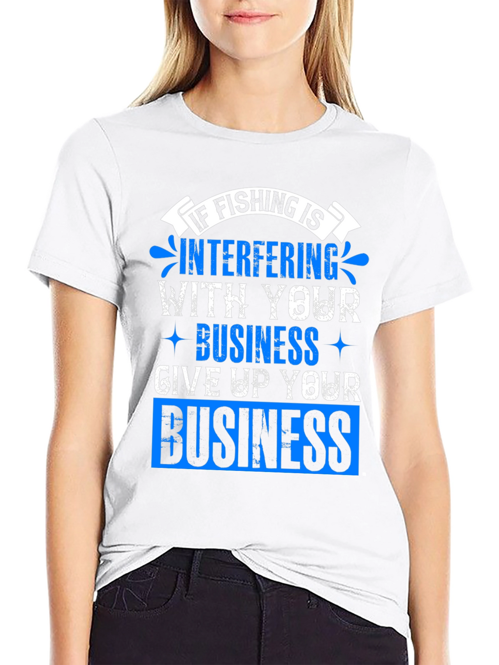 Fishing Interference Graphic Tee - Black