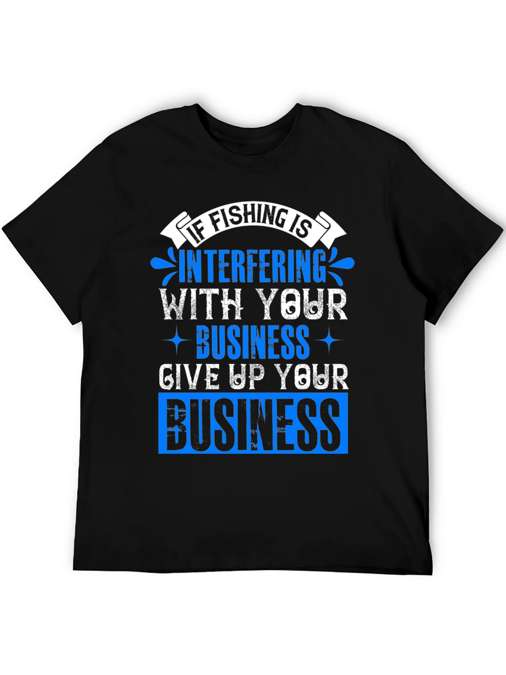 Fishing Interference Graphic Tee - Black