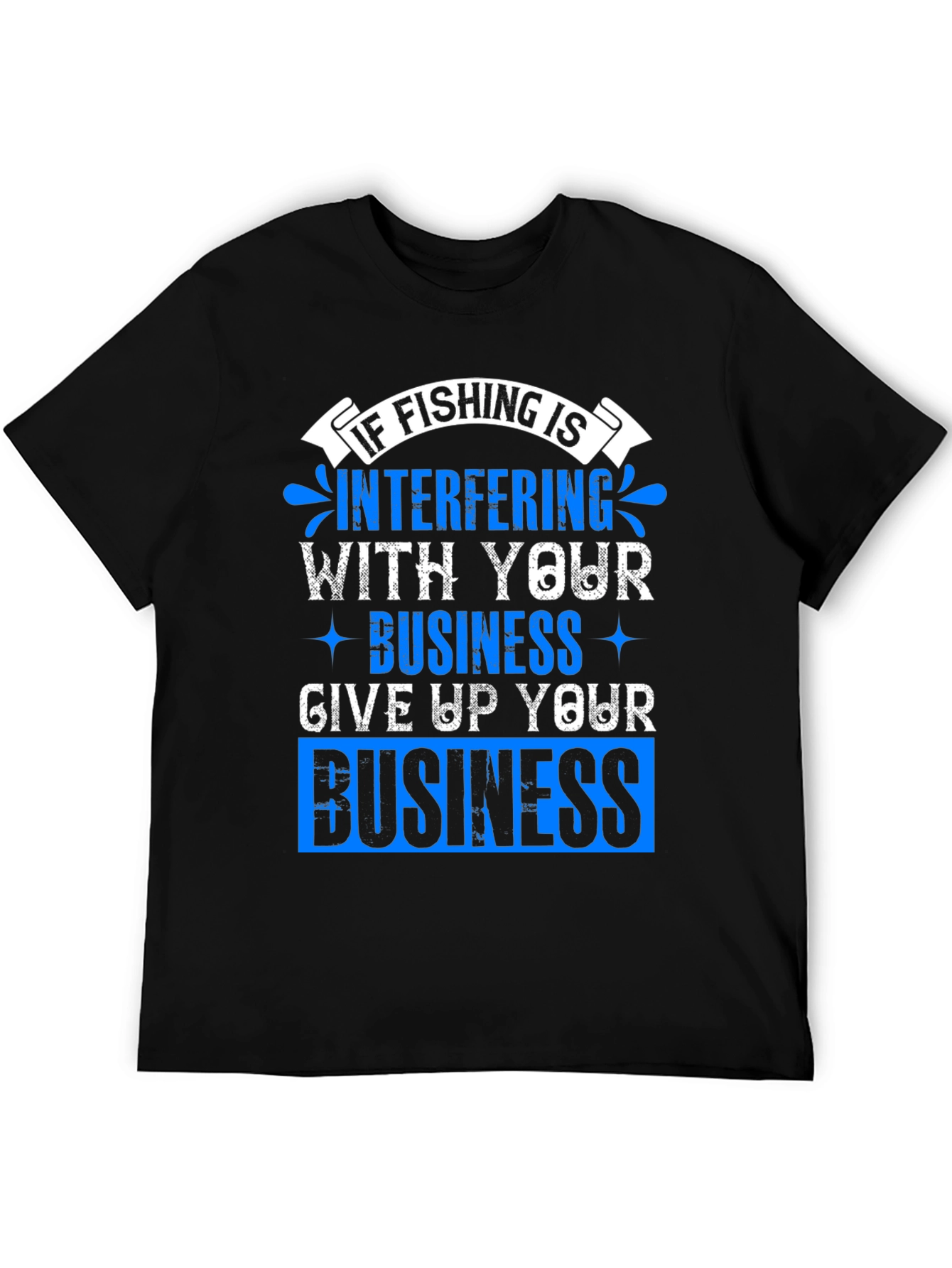 Fishing Interference Graphic Tee - Black