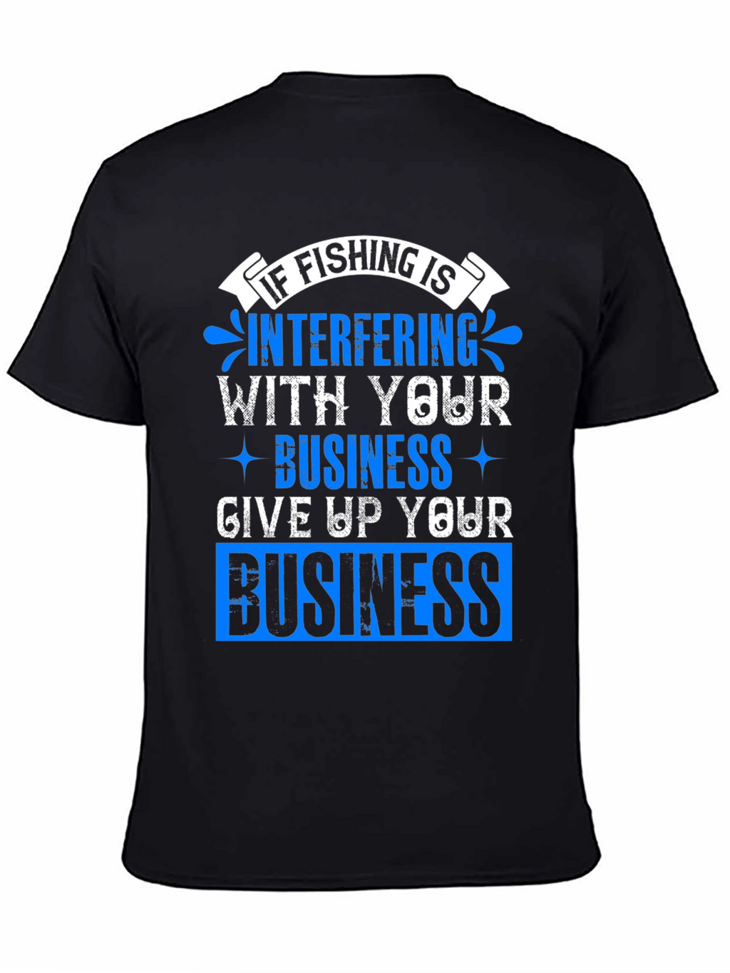 Fishing Interference Graphic Tee - Black