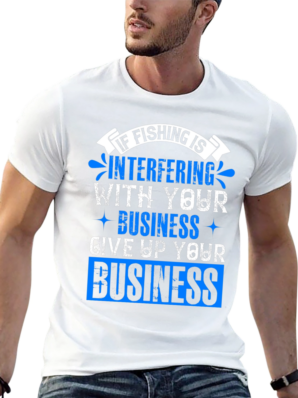 Fishing Interference Graphic Tee - Black