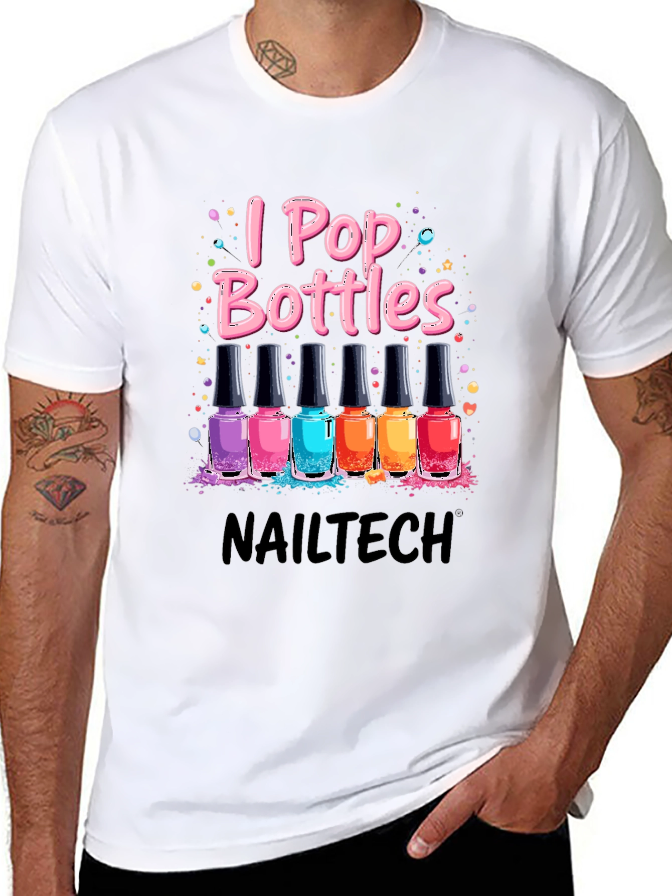 I Pop Bottles Nail Tech T-Shirt