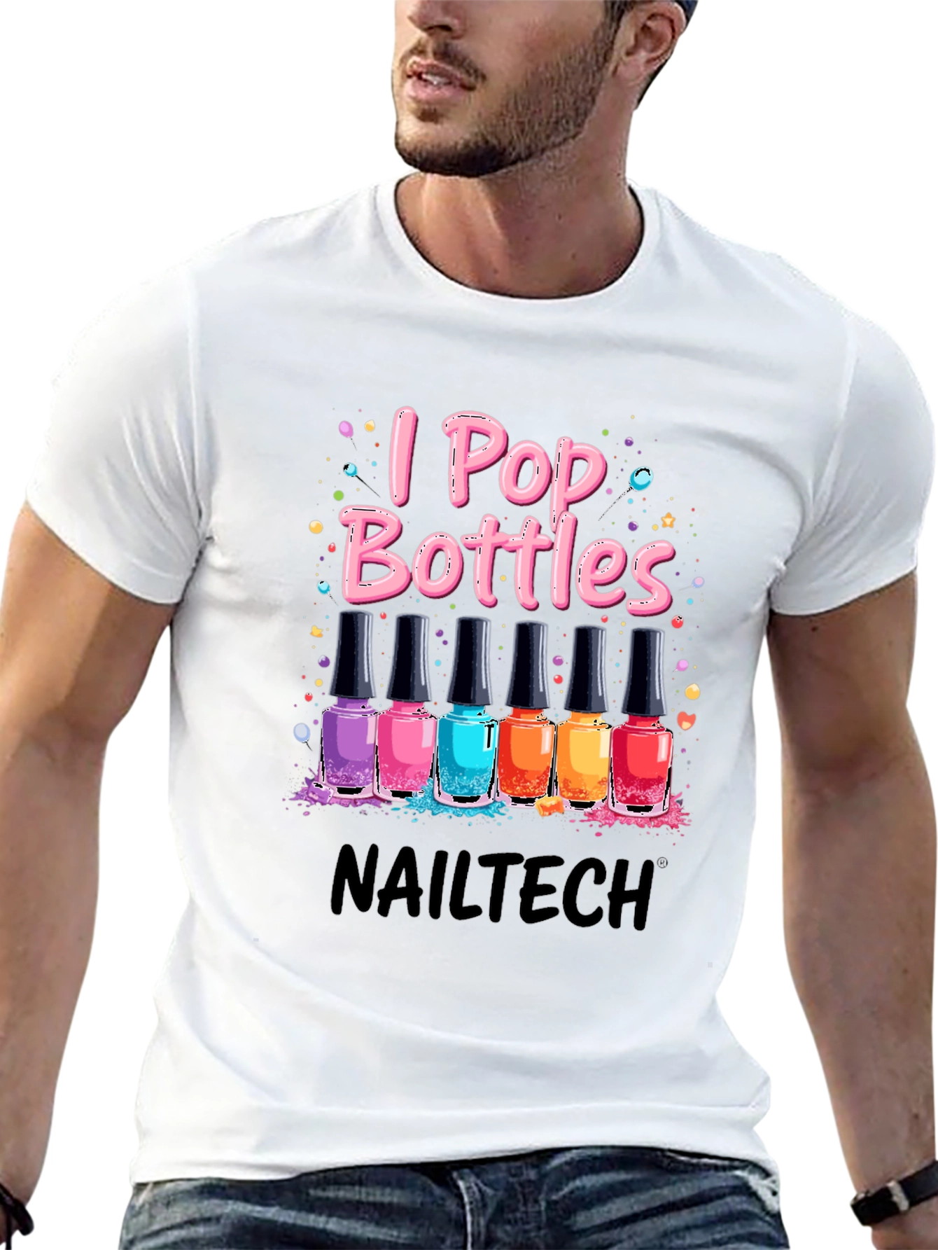 I Pop Bottles Nail Tech T-Shirt