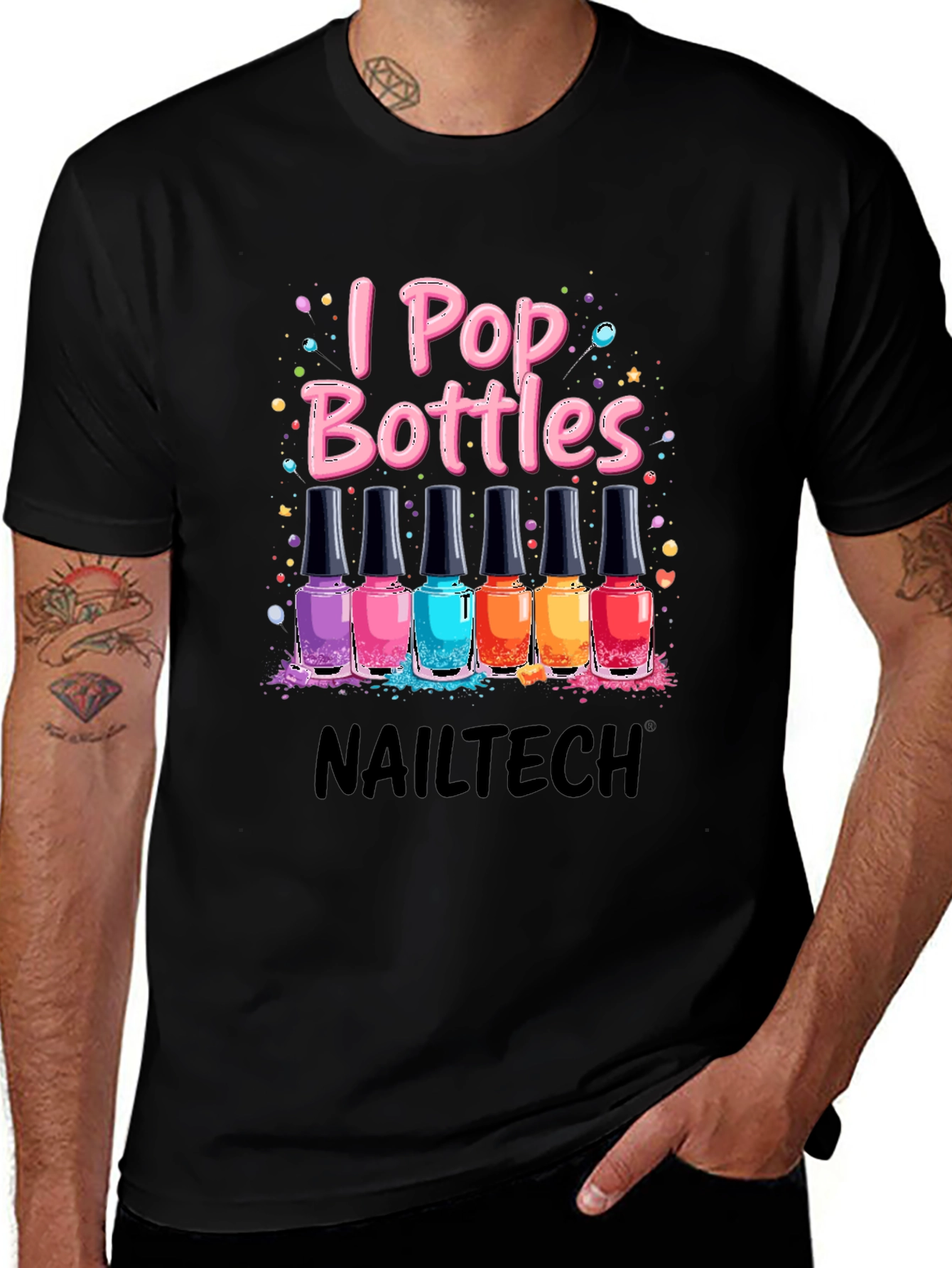 I Pop Bottles Nail Tech T-Shirt
