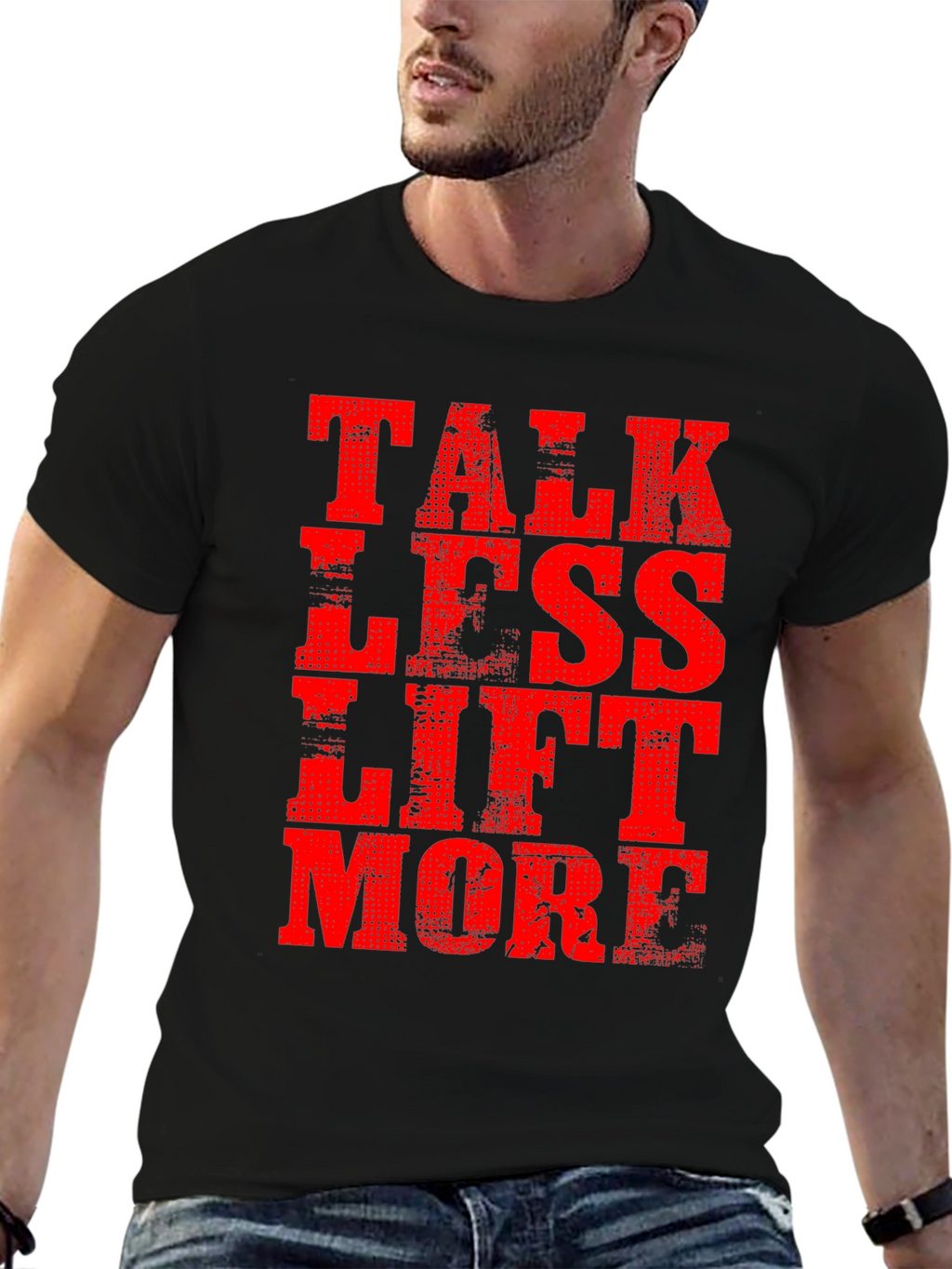 Talk Less Lift More Mens Black T-Shirt