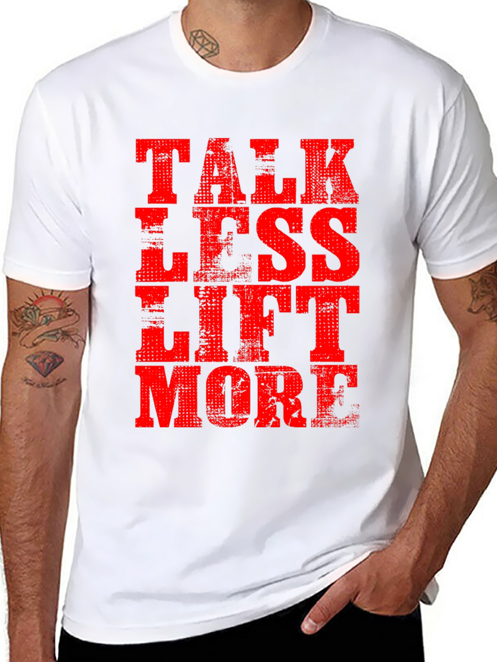 Talk Less Lift More Mens Black T-Shirt