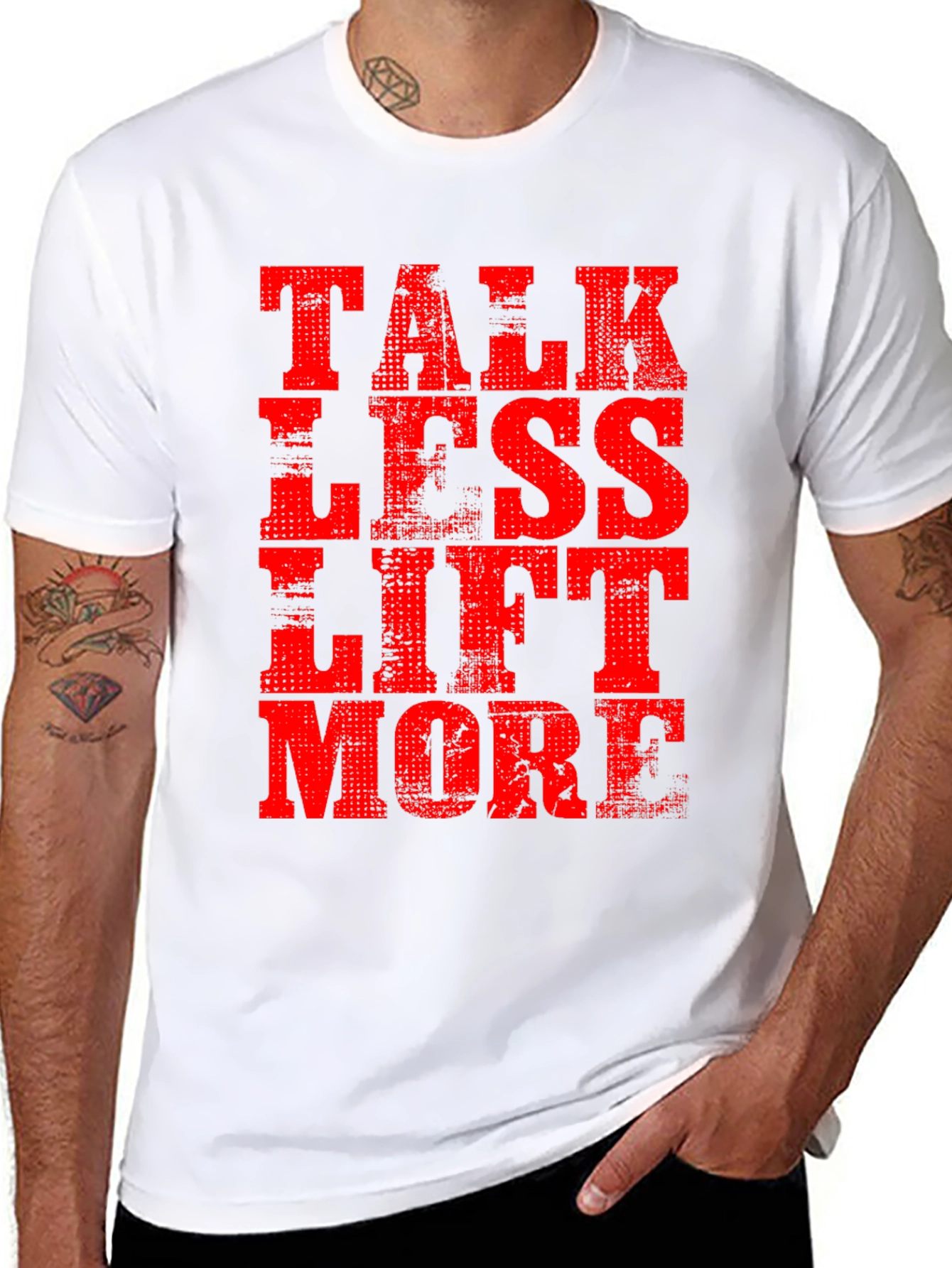 Talk Less Lift More Mens Black T-Shirt