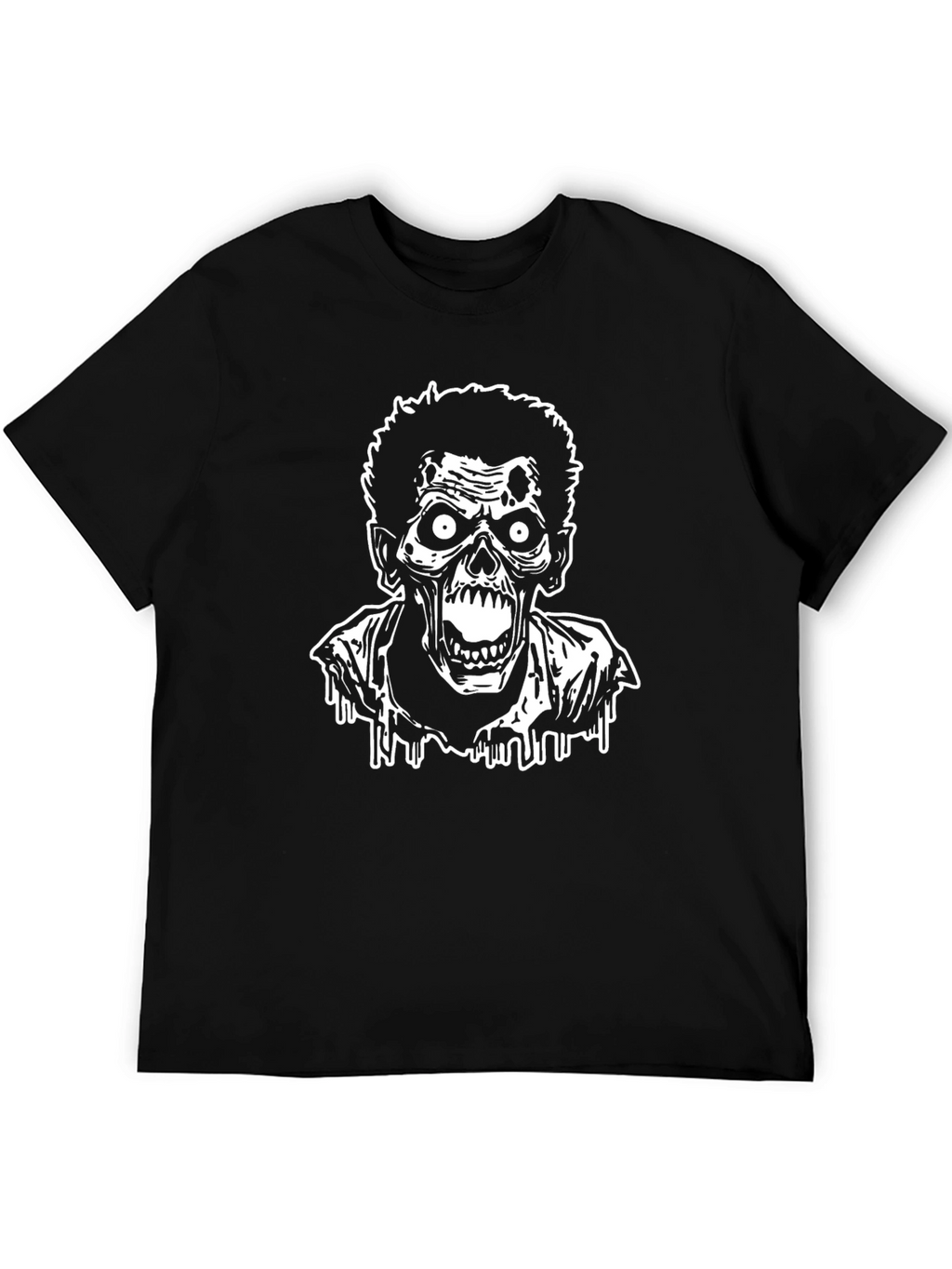 Zombie Graphic Tee - Black Cotton T-Shirt