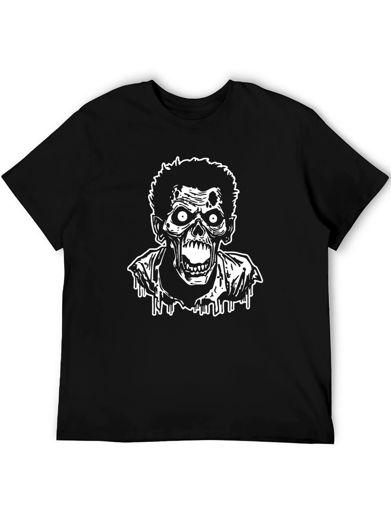 Zombie Graphic Tee - Black Cotton T-Shirt