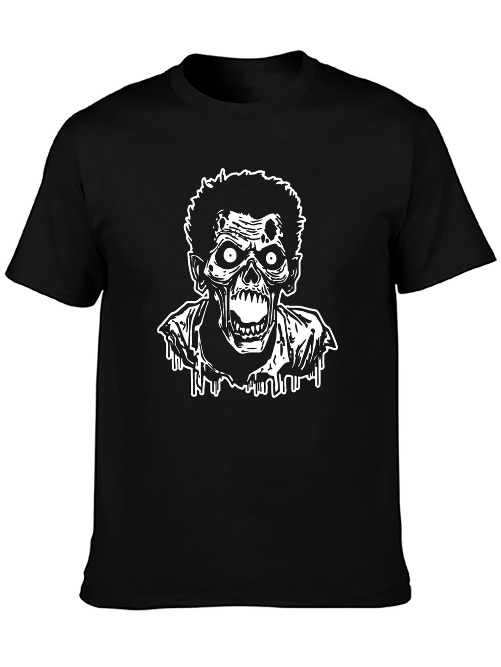 Zombie Graphic Tee - Black Cotton T-Shirt