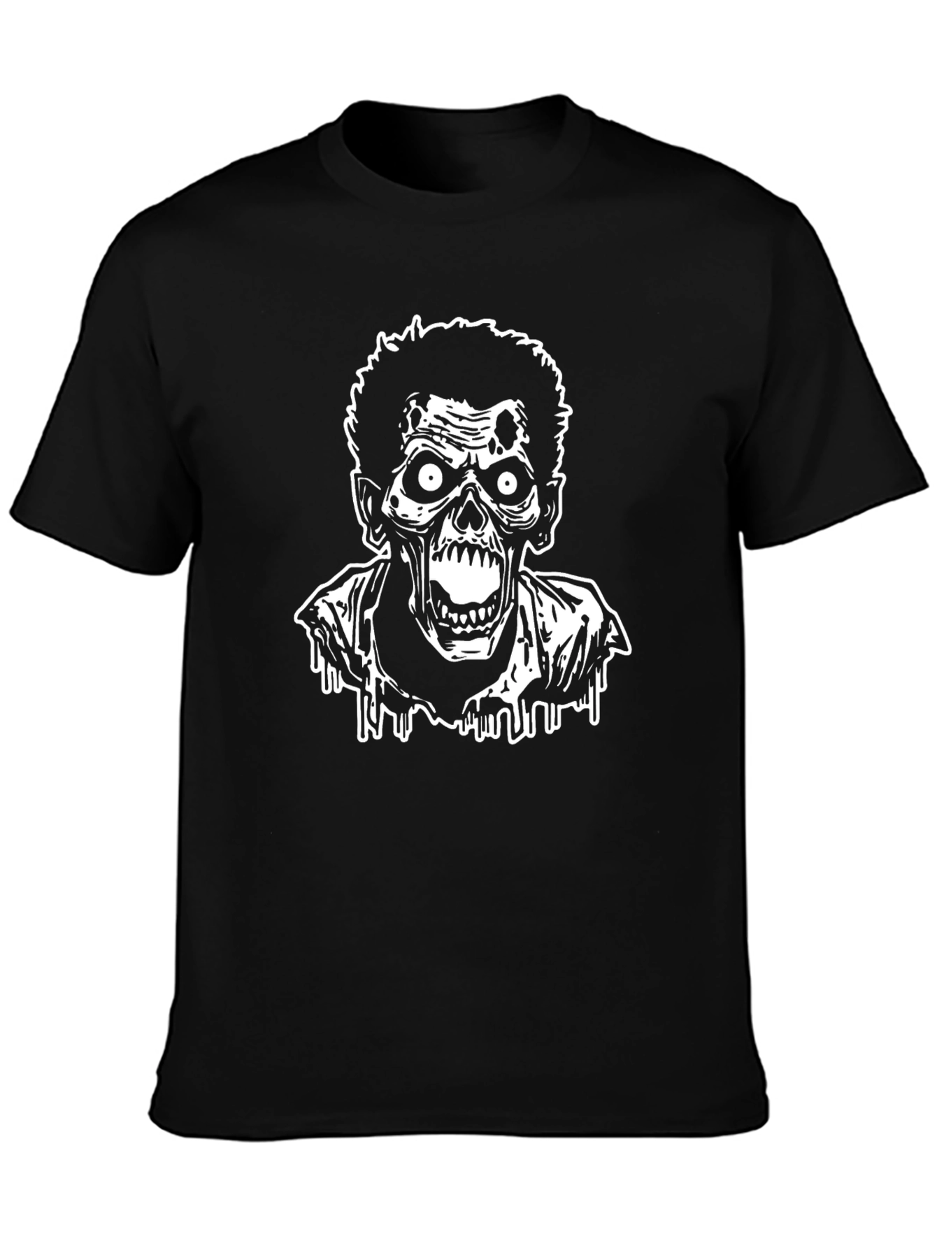 Zombie Graphic Tee - Black Cotton T-Shirt