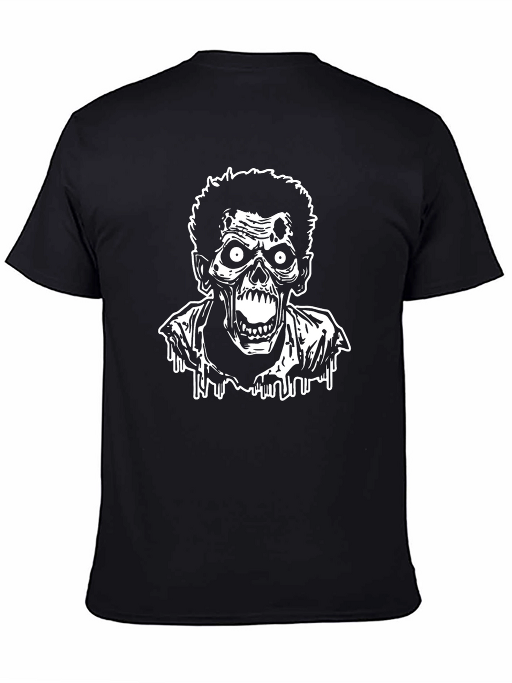 Zombie Graphic Tee - Black Cotton T-Shirt