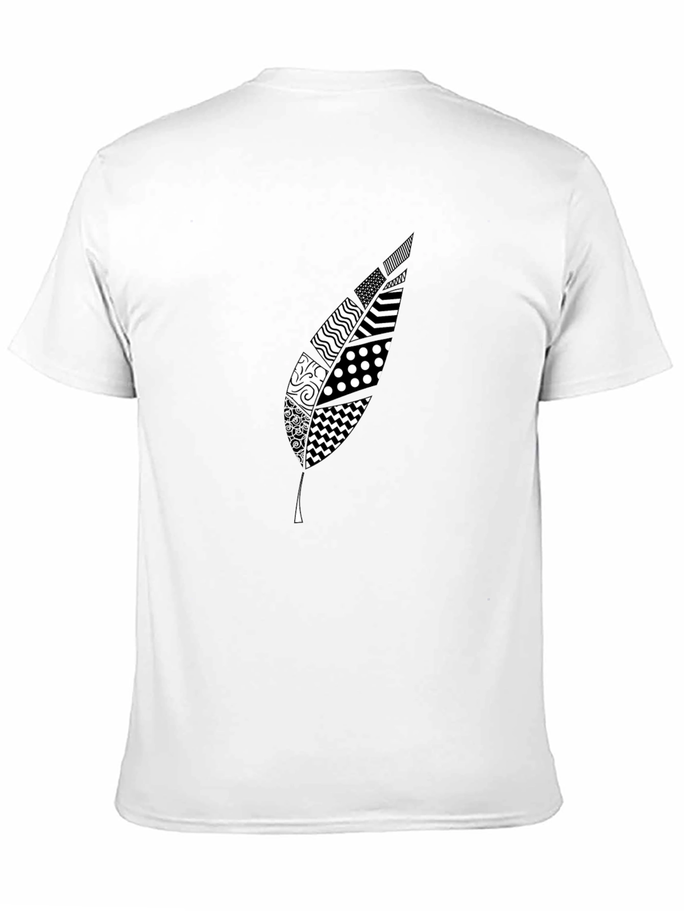 Stylish Feather Graphic Black T-Shirt