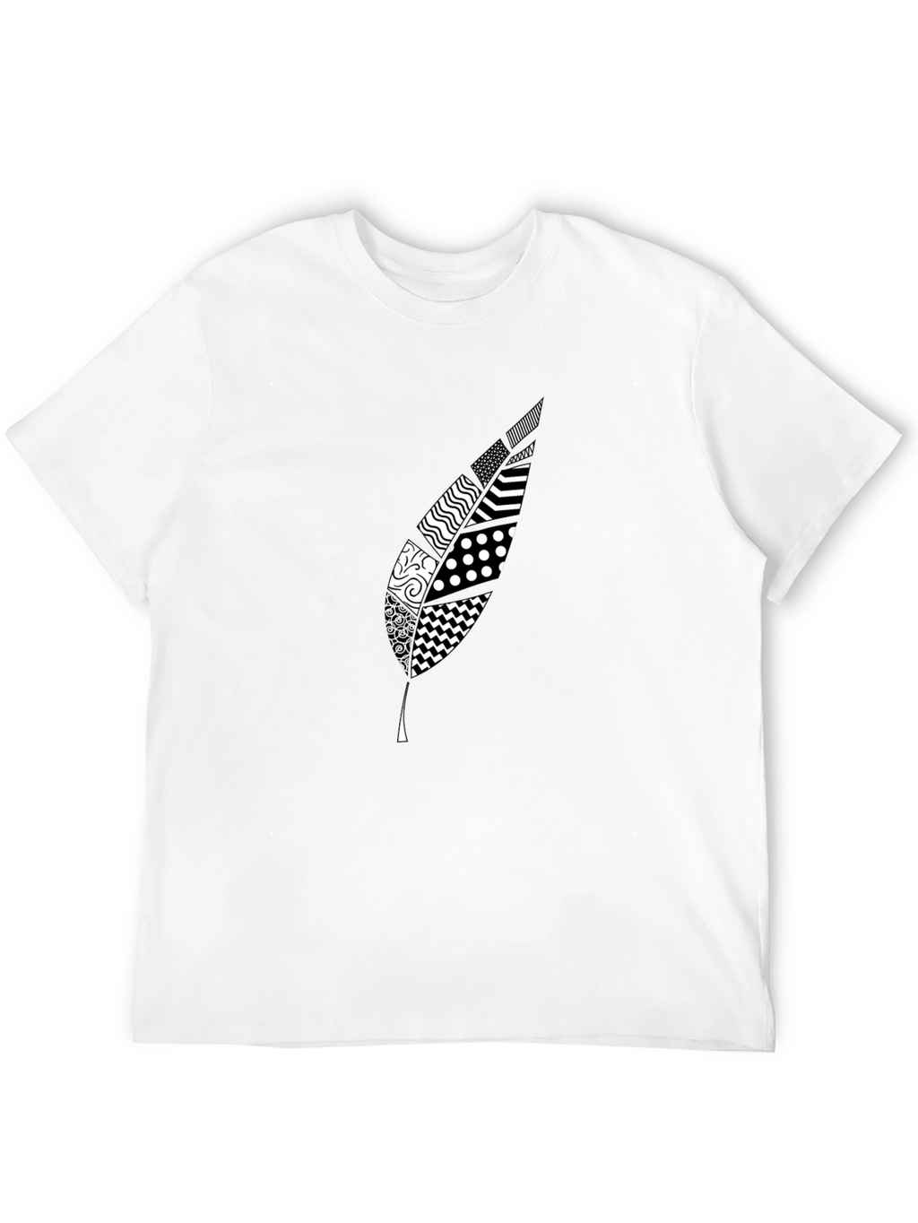 Stylish Feather Graphic Black T-Shirt