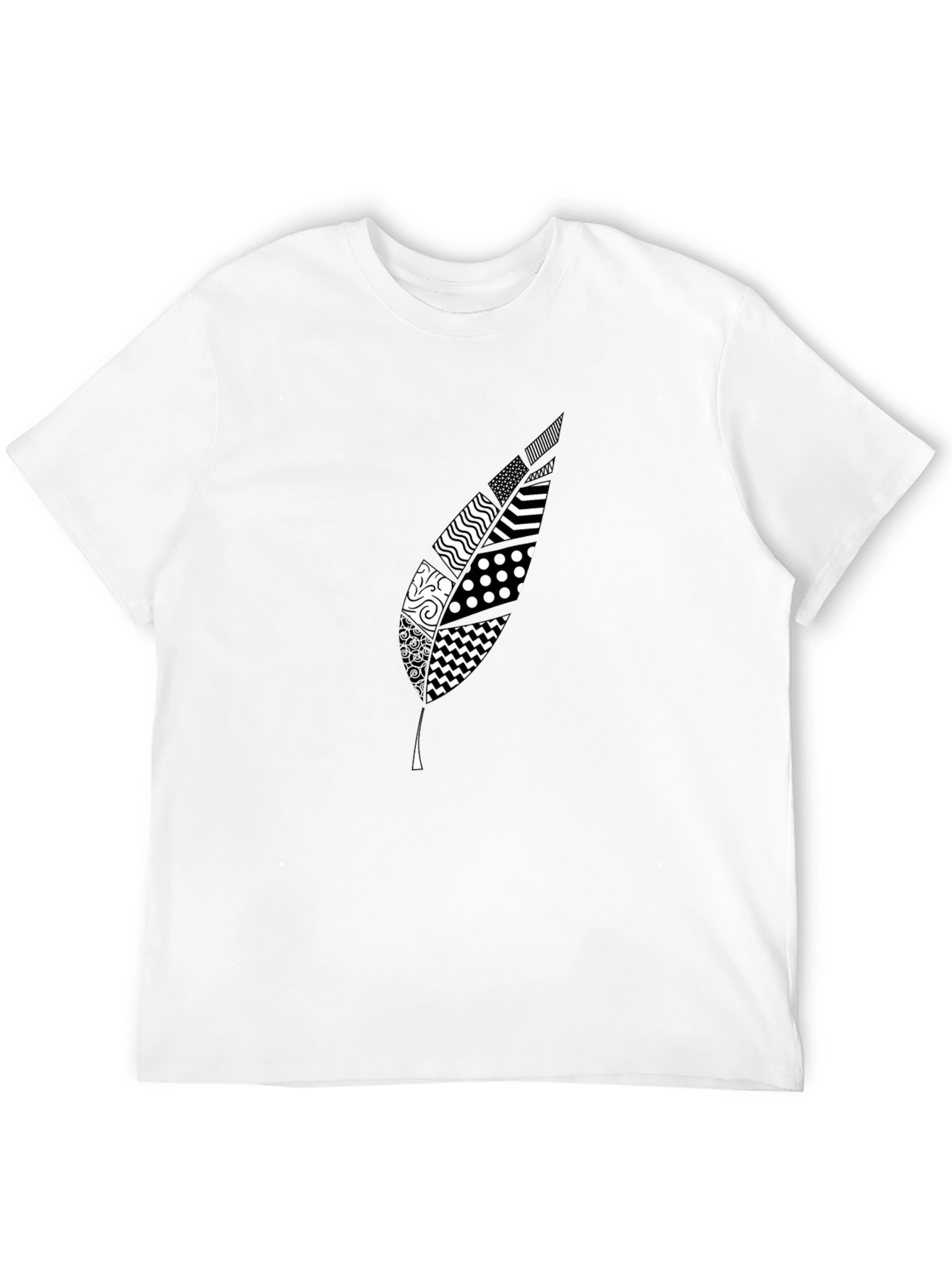 Stylish Feather Graphic Black T-Shirt