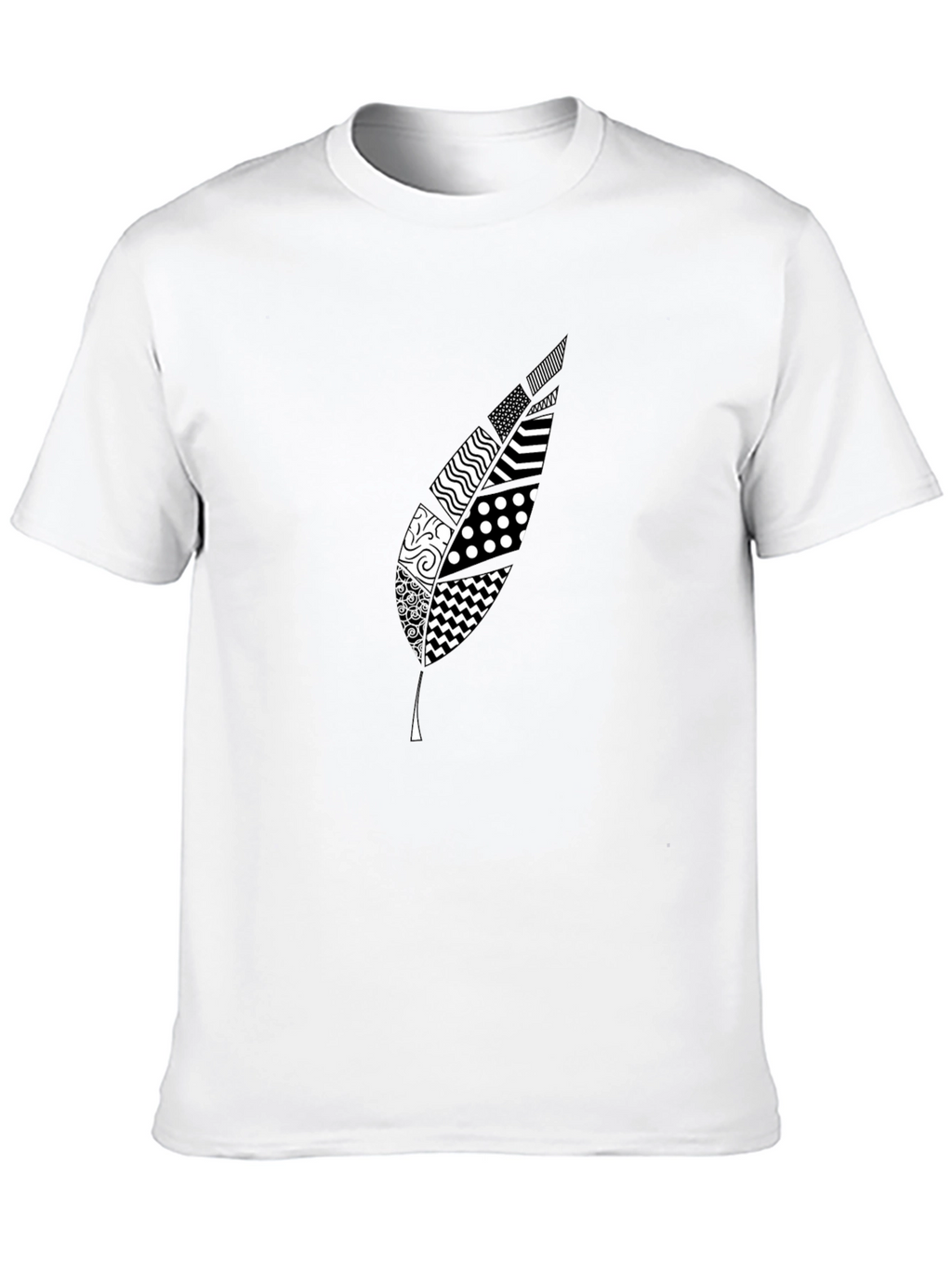 Stylish Feather Graphic Black T-Shirt