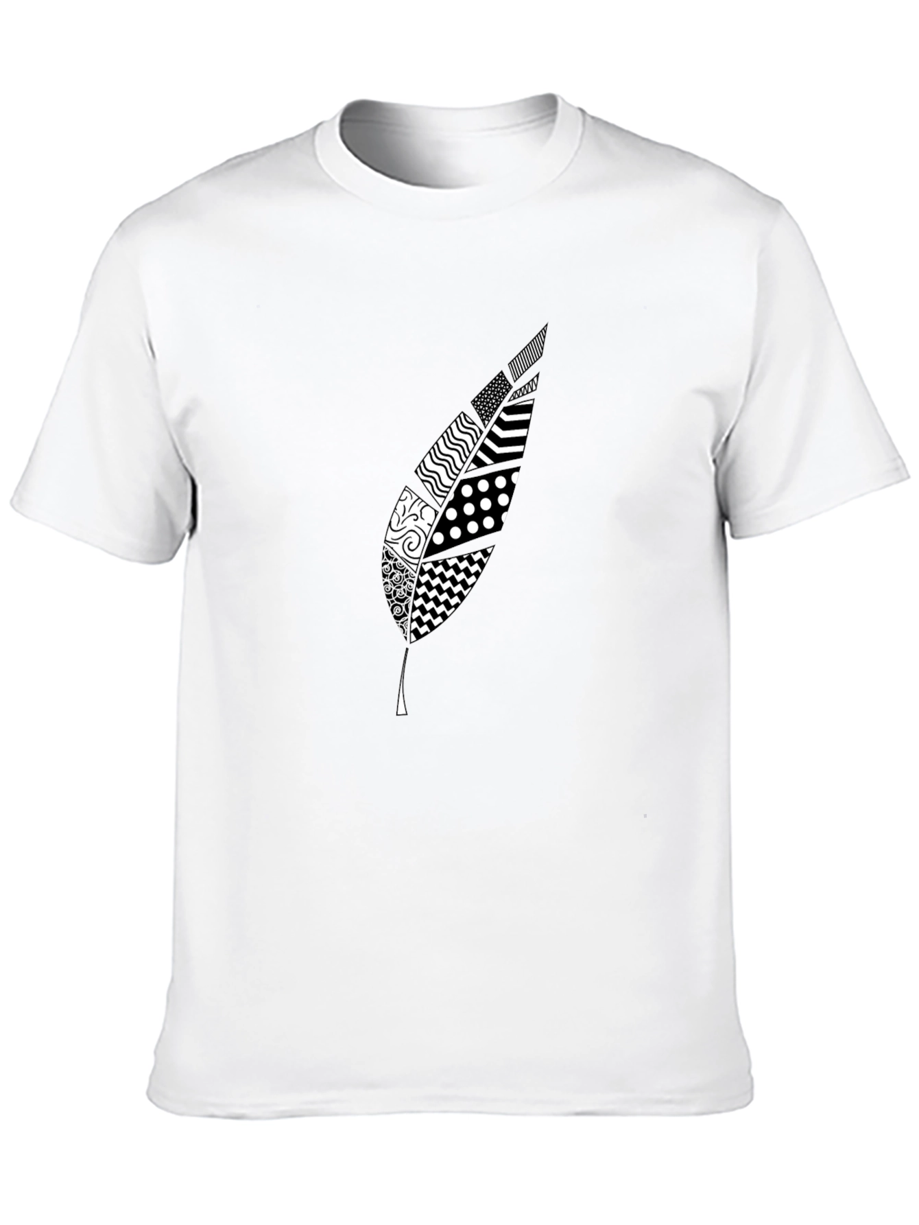 Stylish Feather Graphic Black T-Shirt