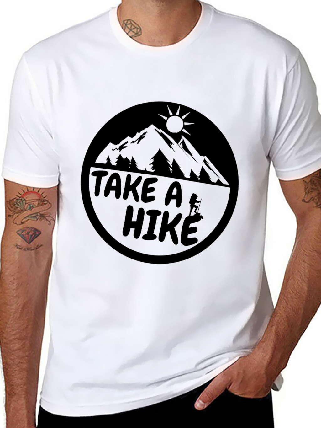 Take A Hike Graphic T-Shirt - Black Mountain Tee