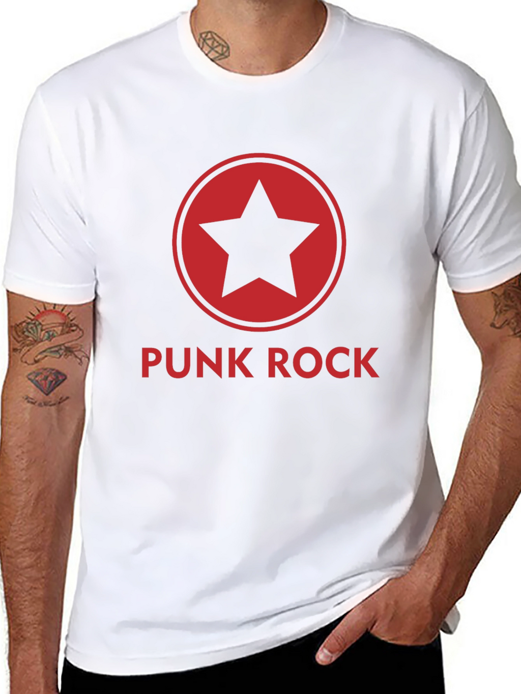 Punk Rock Star Graphic Tee - Black