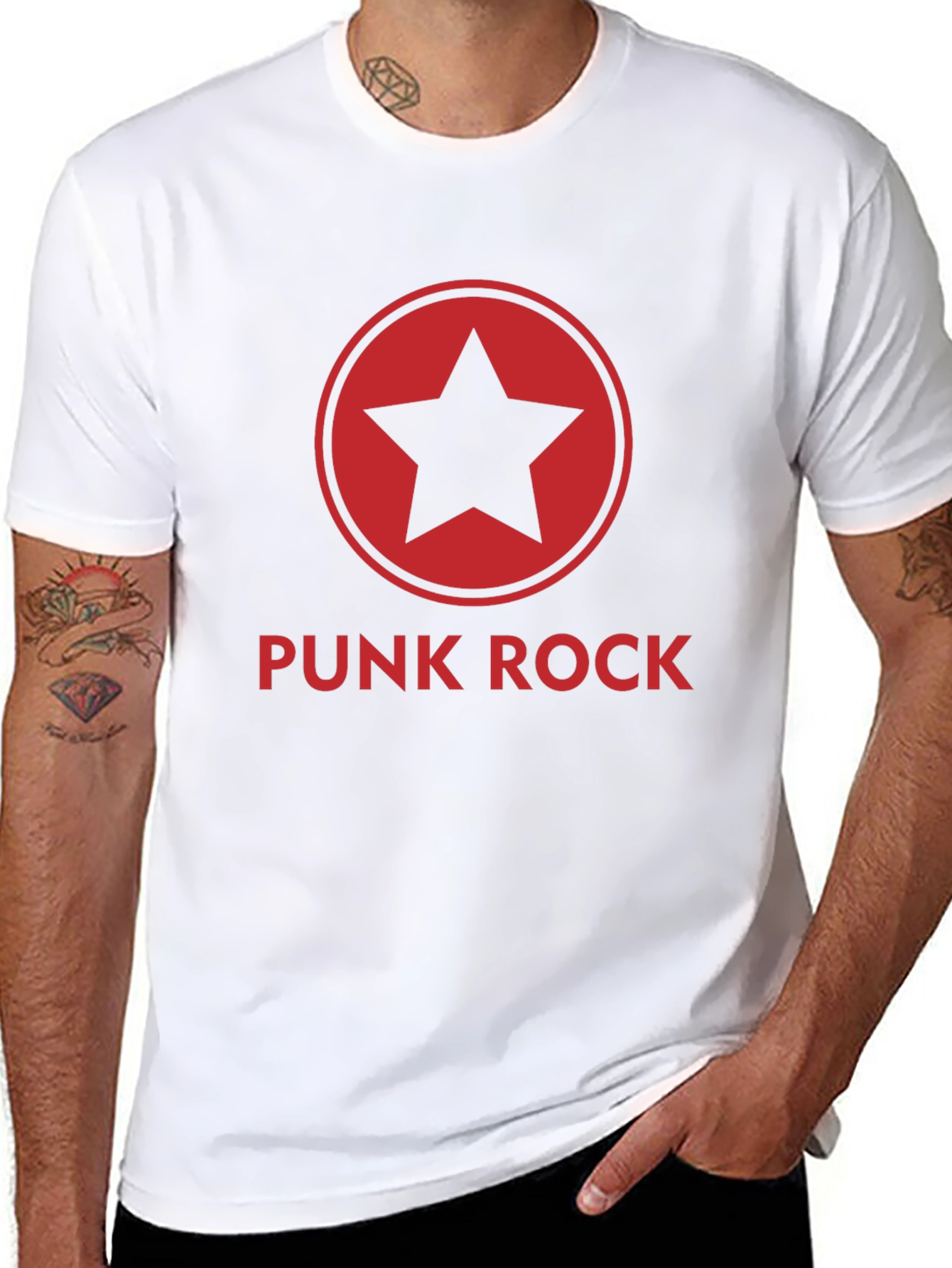 Punk Rock Star Graphic Tee - Black