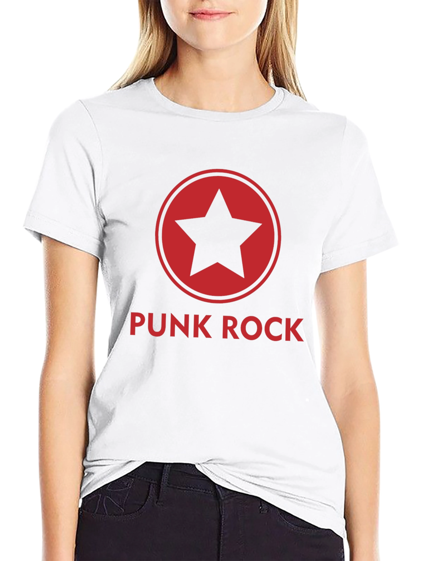 Punk Rock Star Graphic Tee - Black
