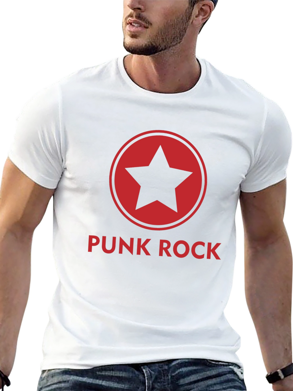 Punk Rock Star Graphic Tee - Black