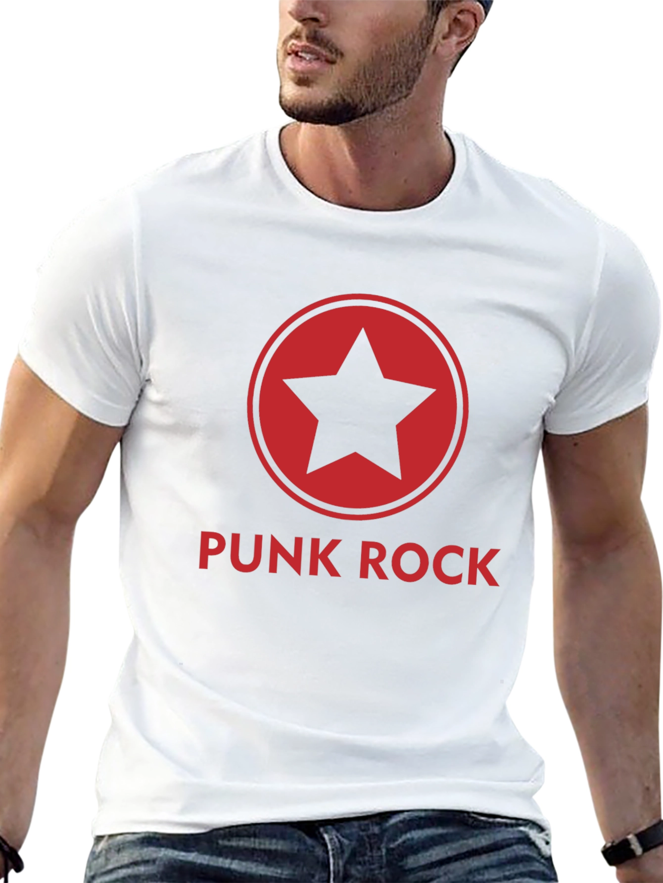 Punk Rock Star Graphic Tee - Black