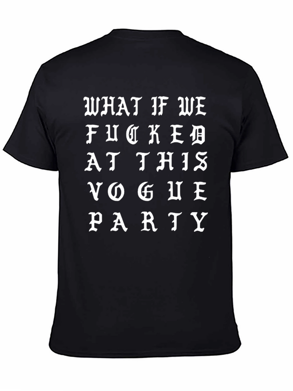 Vogue Party Graphic Tee - Unisex Black T-Shirt