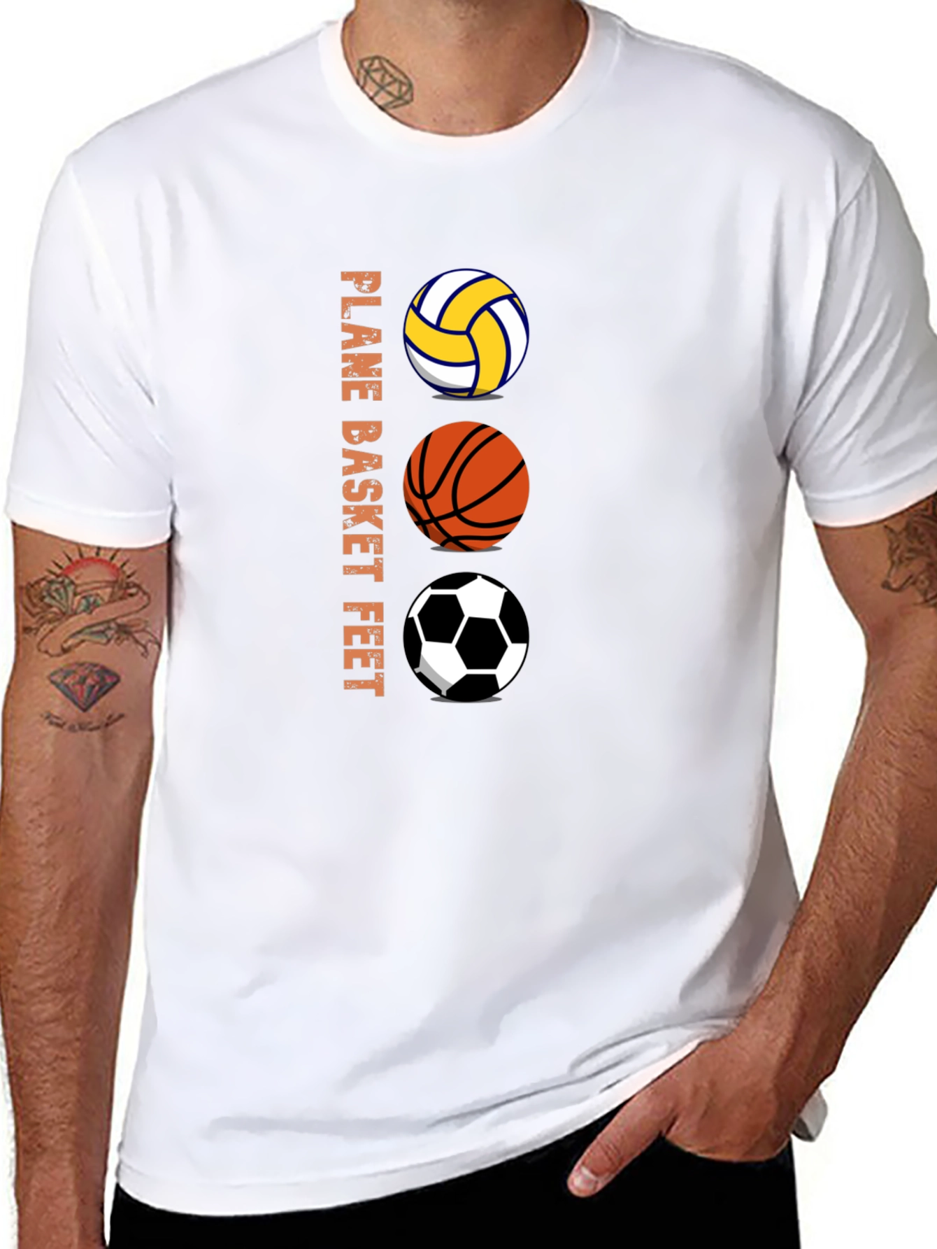 Sports Ball T-Shirt - Volleyball Basketball Soccer