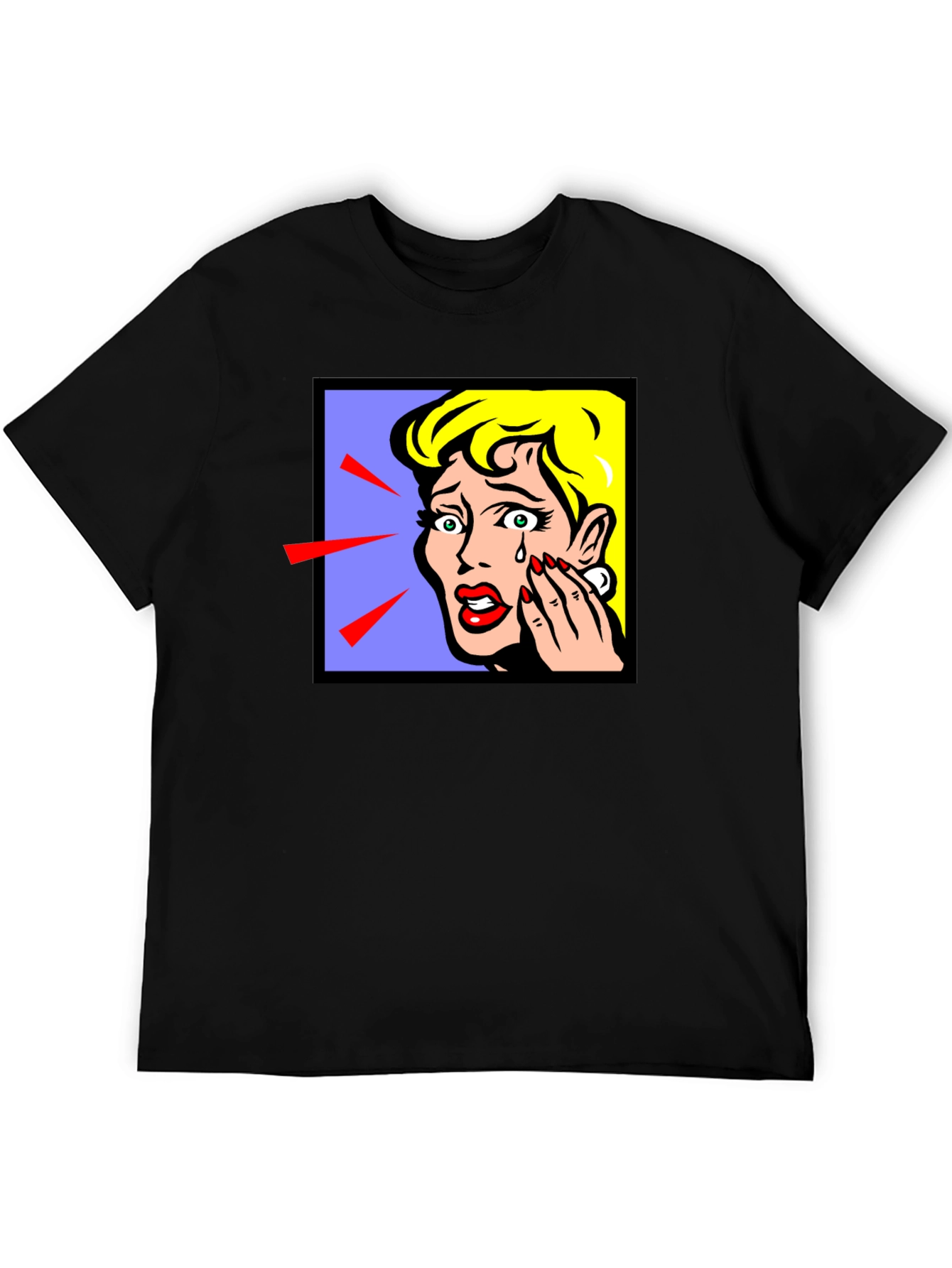 Pop Art Crying Woman Graphic T-Shirt