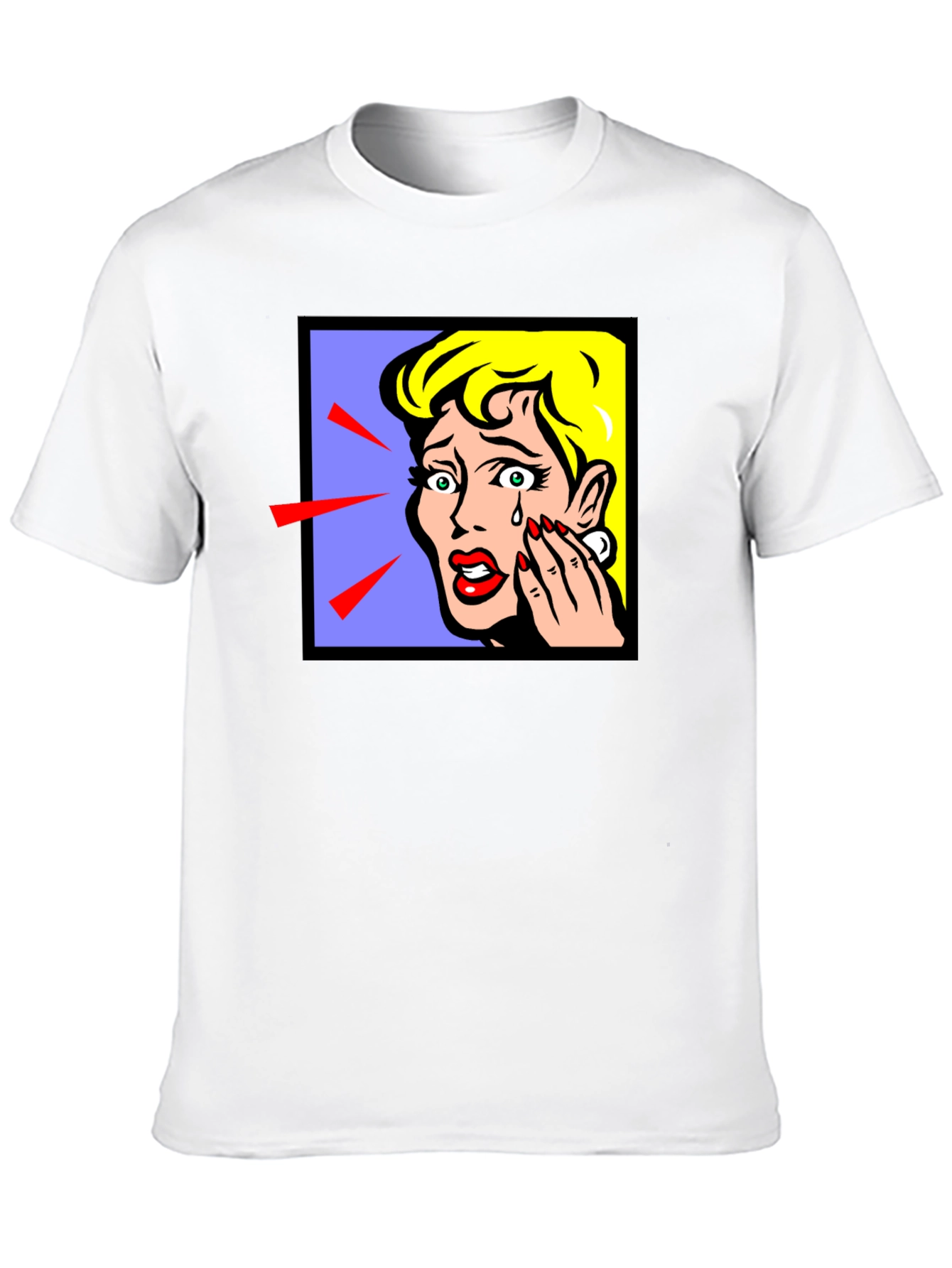 Pop Art Crying Woman Graphic T-Shirt