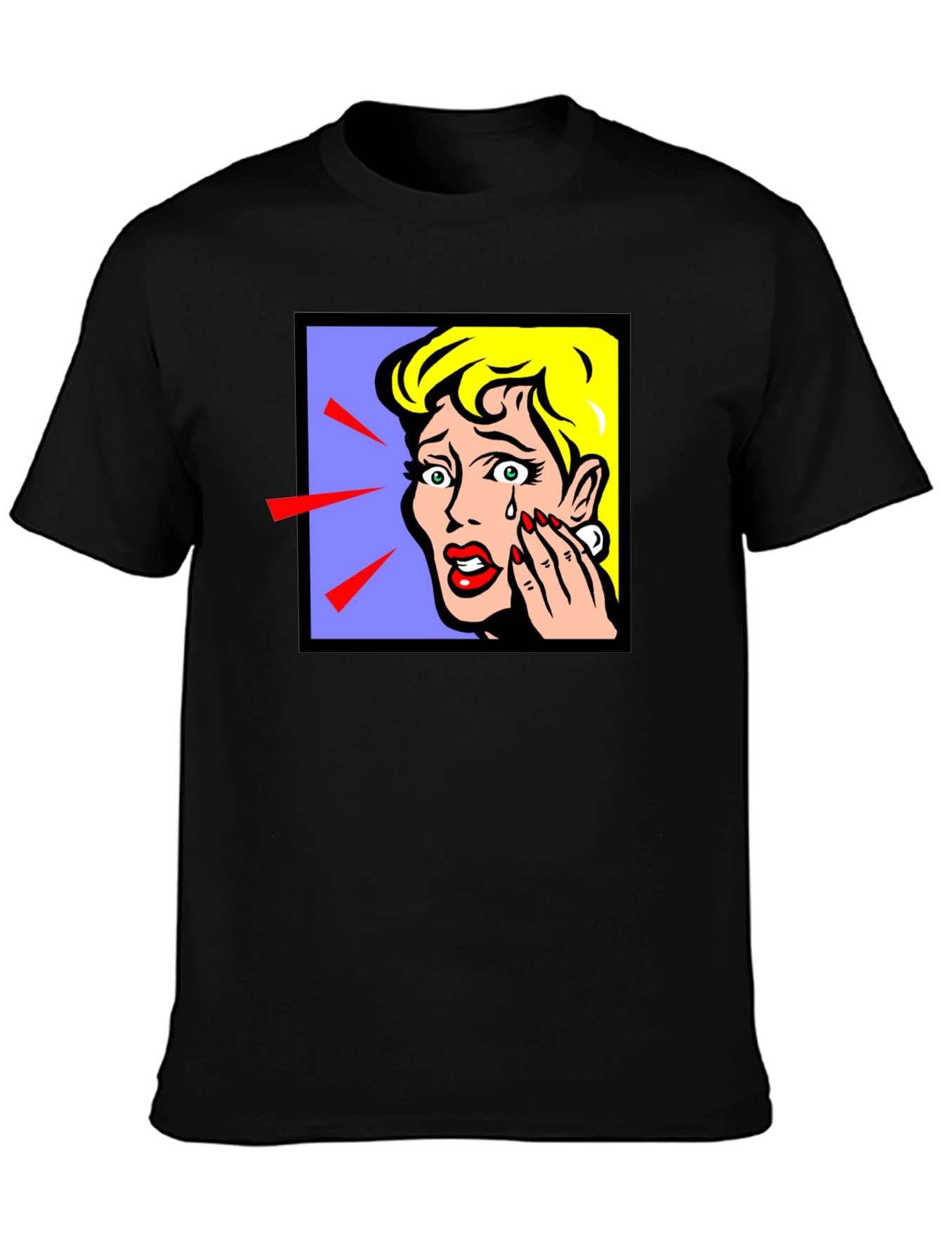 Pop Art Crying Woman Graphic T-Shirt