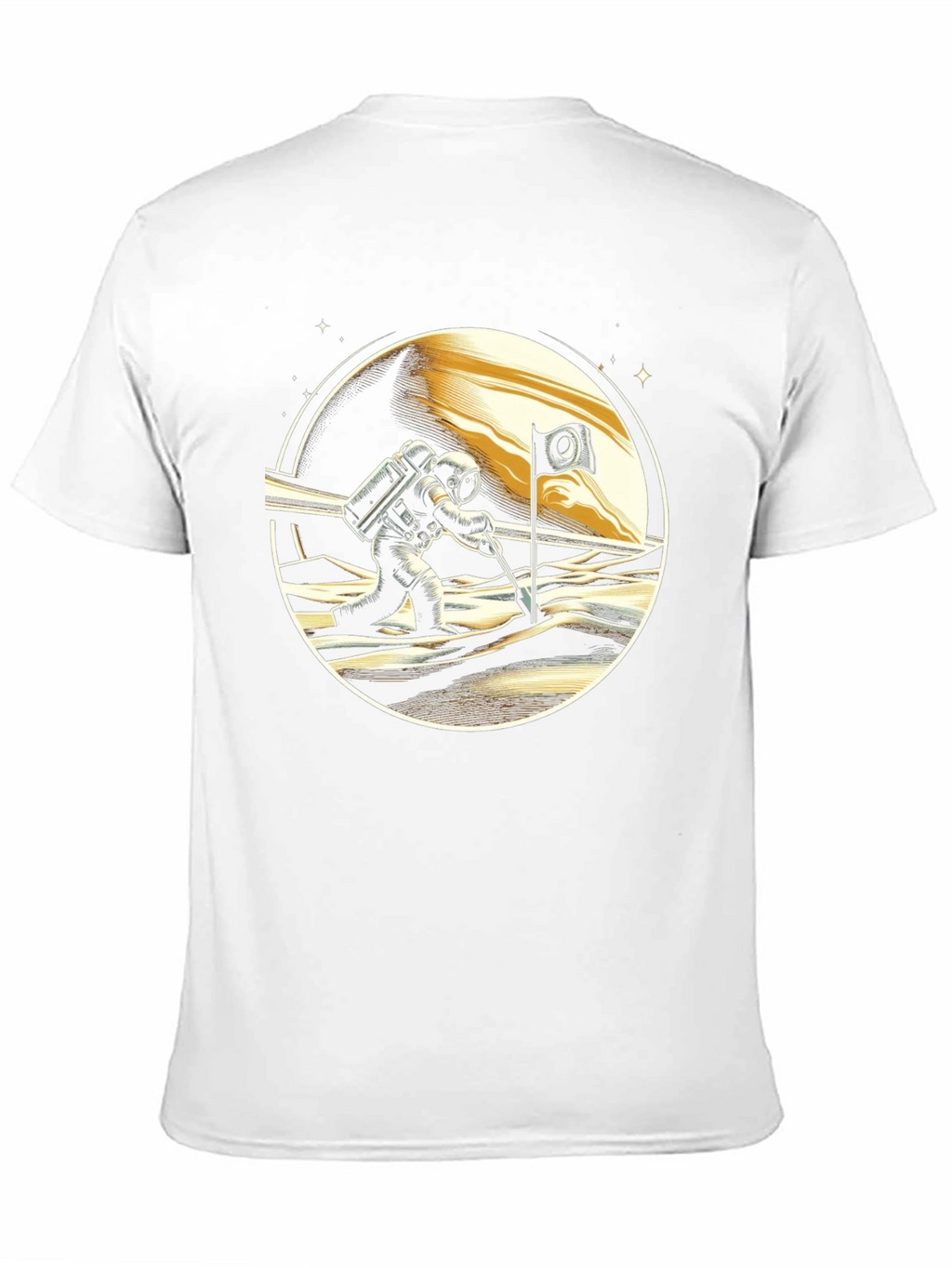 Astronaut Moon Landing Graphic Tee - Black T-Shirt