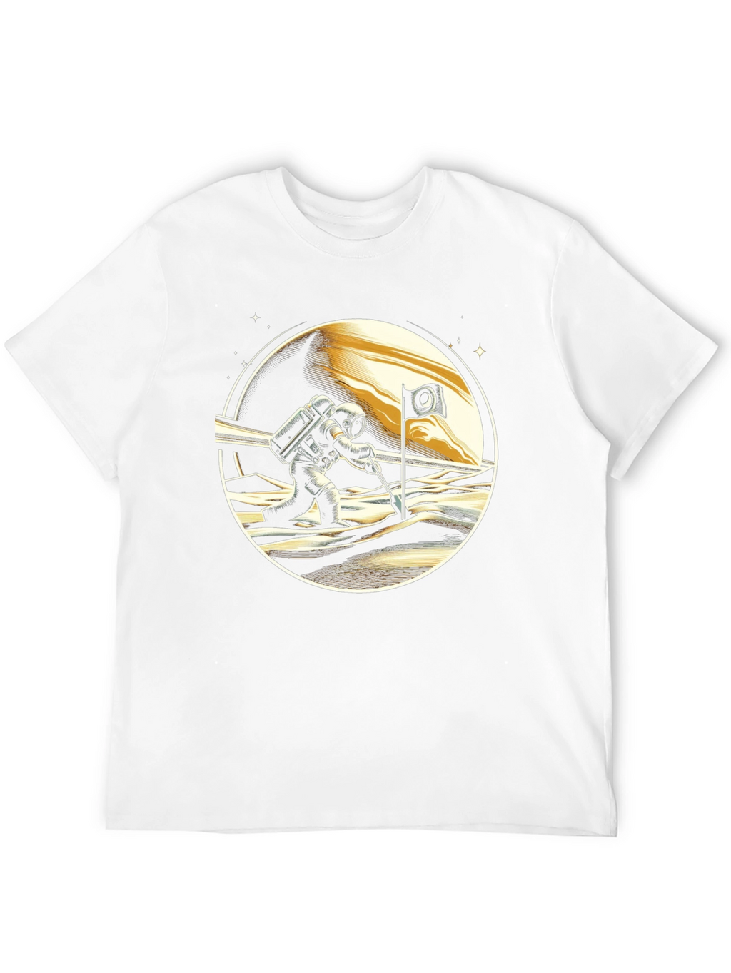 Astronaut Moon Landing Graphic Tee - Black T-Shirt