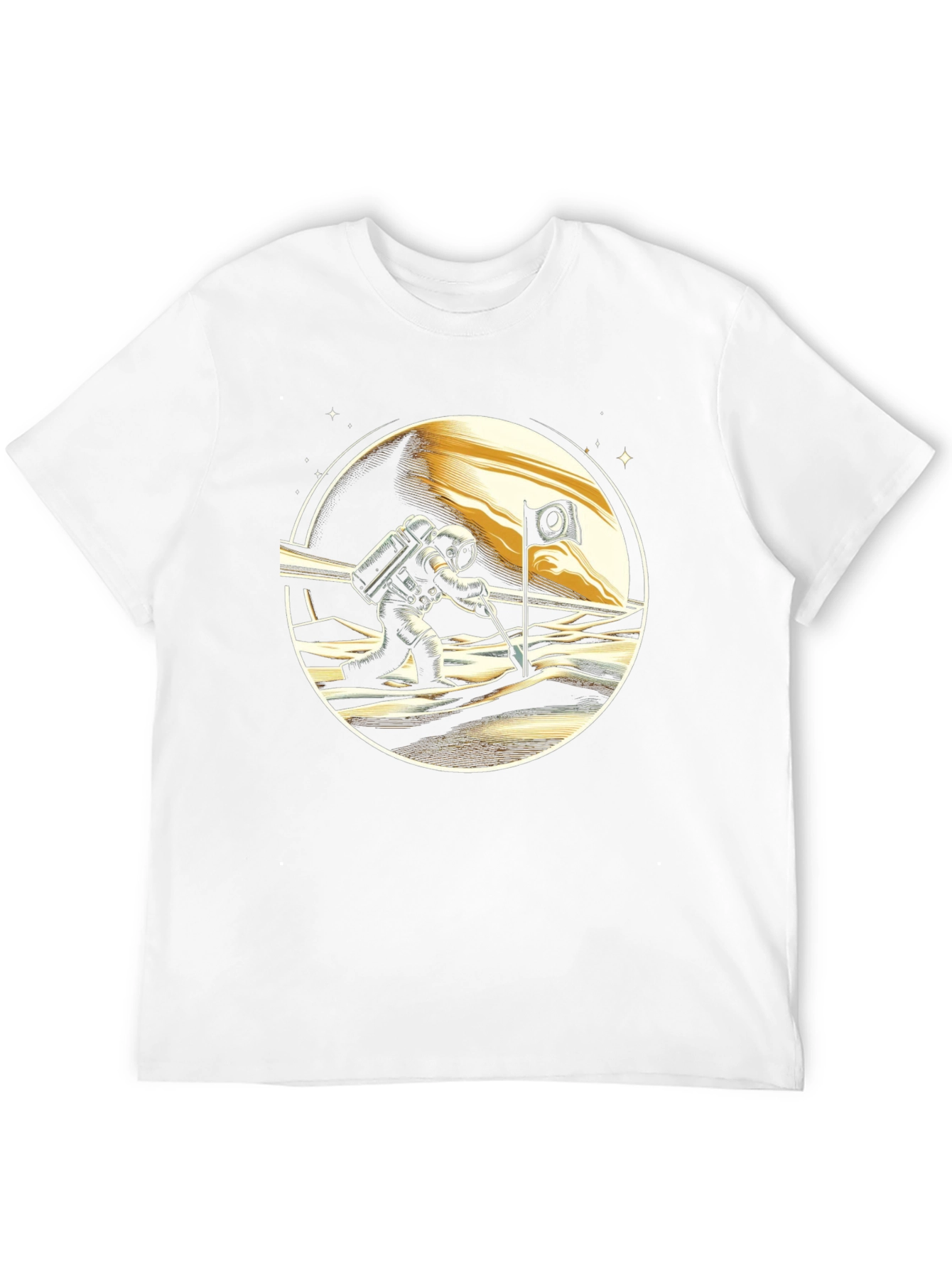 Astronaut Moon Landing Graphic Tee - Black T-Shirt
