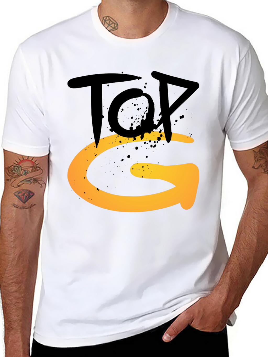Top G Graphic Tee - Stylish Mens Black T-Shirt