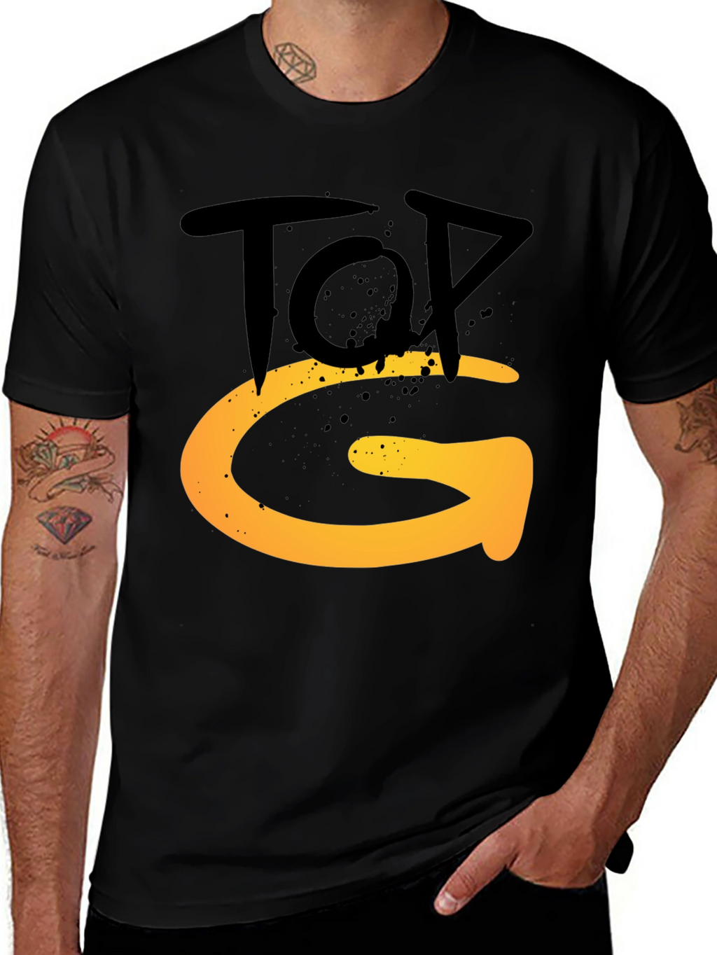 Top G Graphic Tee - Stylish Mens Black T-Shirt
