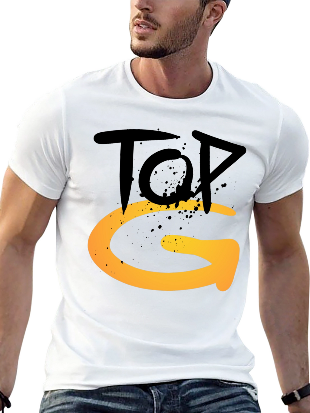 Top G Graphic Tee - Stylish Mens Black T-Shirt