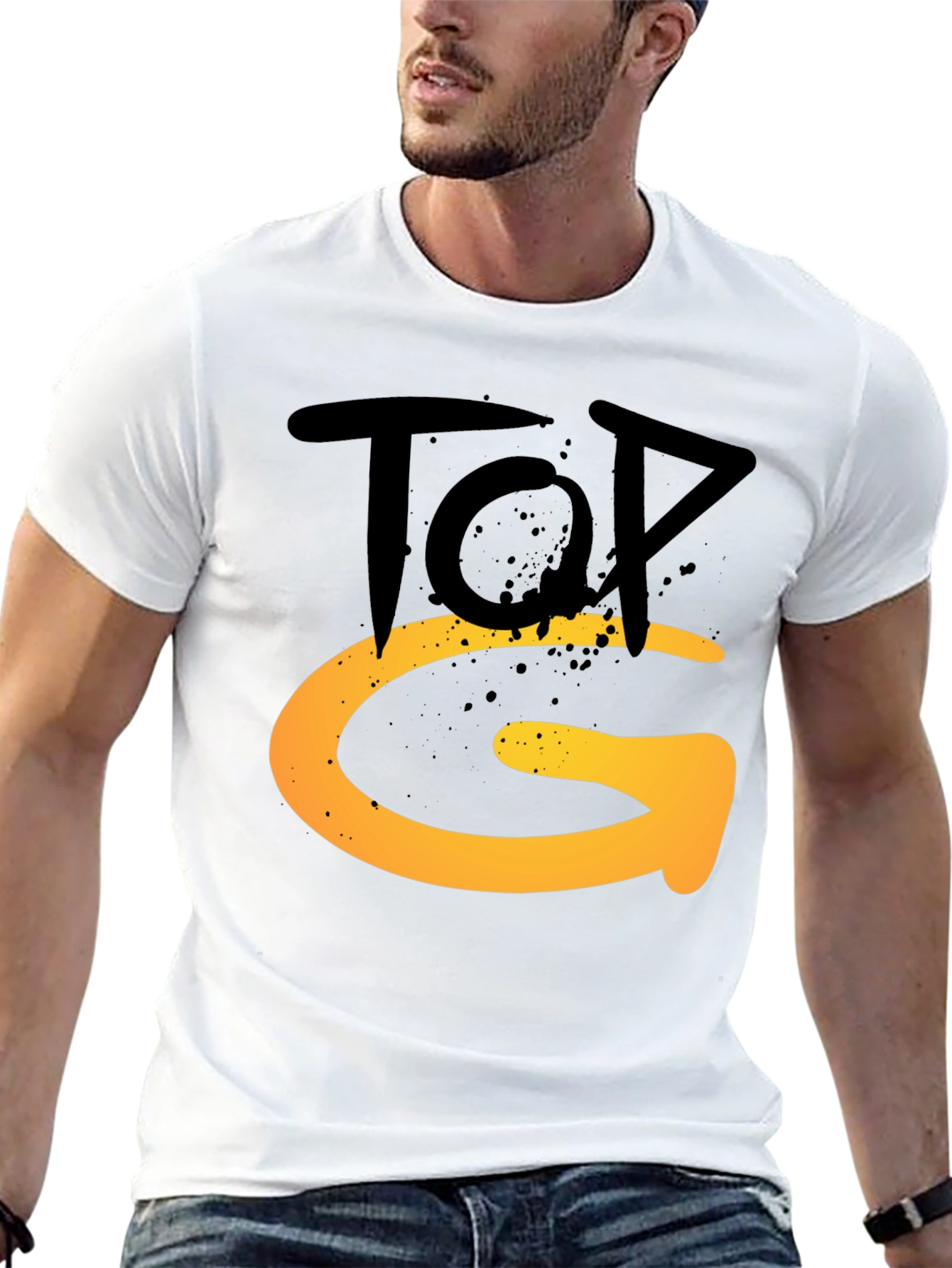 Top G Graphic Tee - Stylish Mens Black T-Shirt