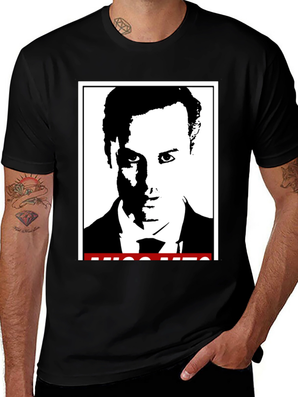 Stylish Black T-Shirt with Graphic Print