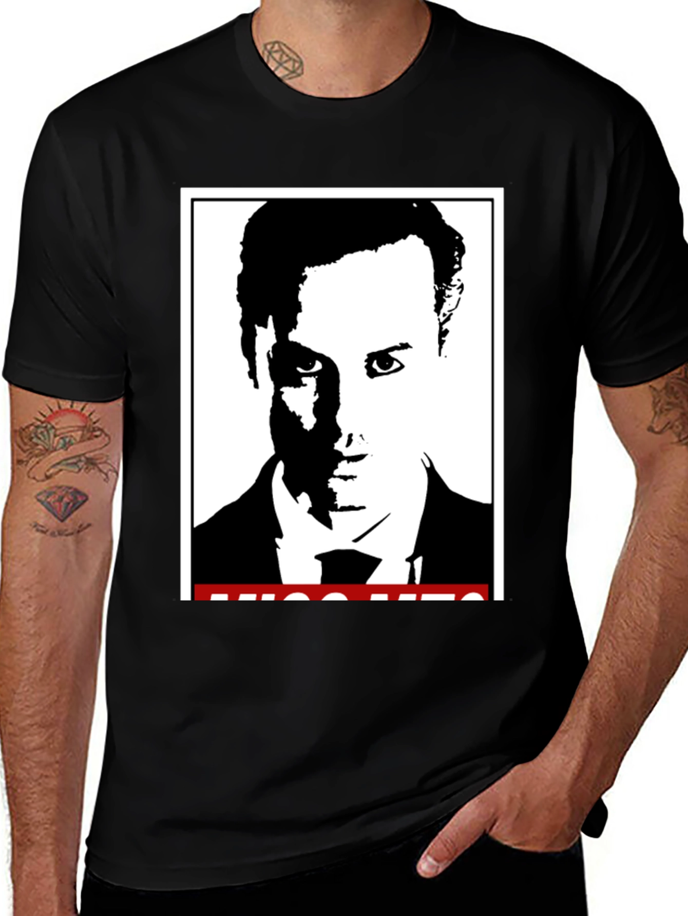 Stylish Black T-Shirt with Graphic Print
