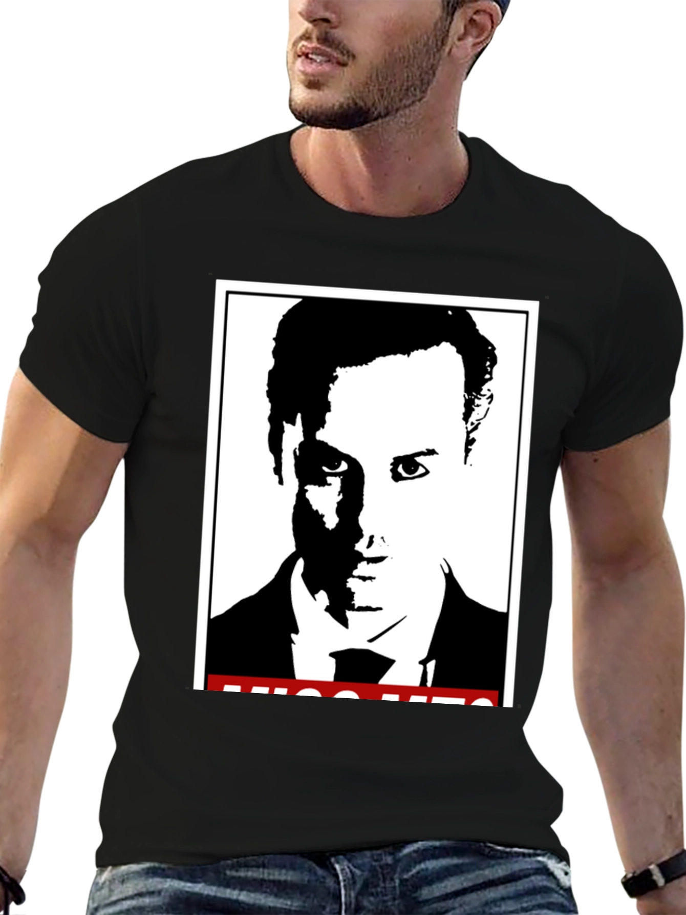 Stylish Black T-Shirt with Graphic Print