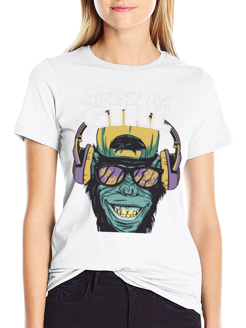 Just A Girl Ape Graphic T-Shirt