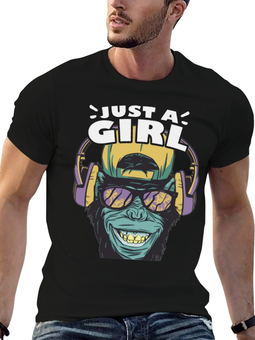 Just A Girl Ape Graphic T-Shirt