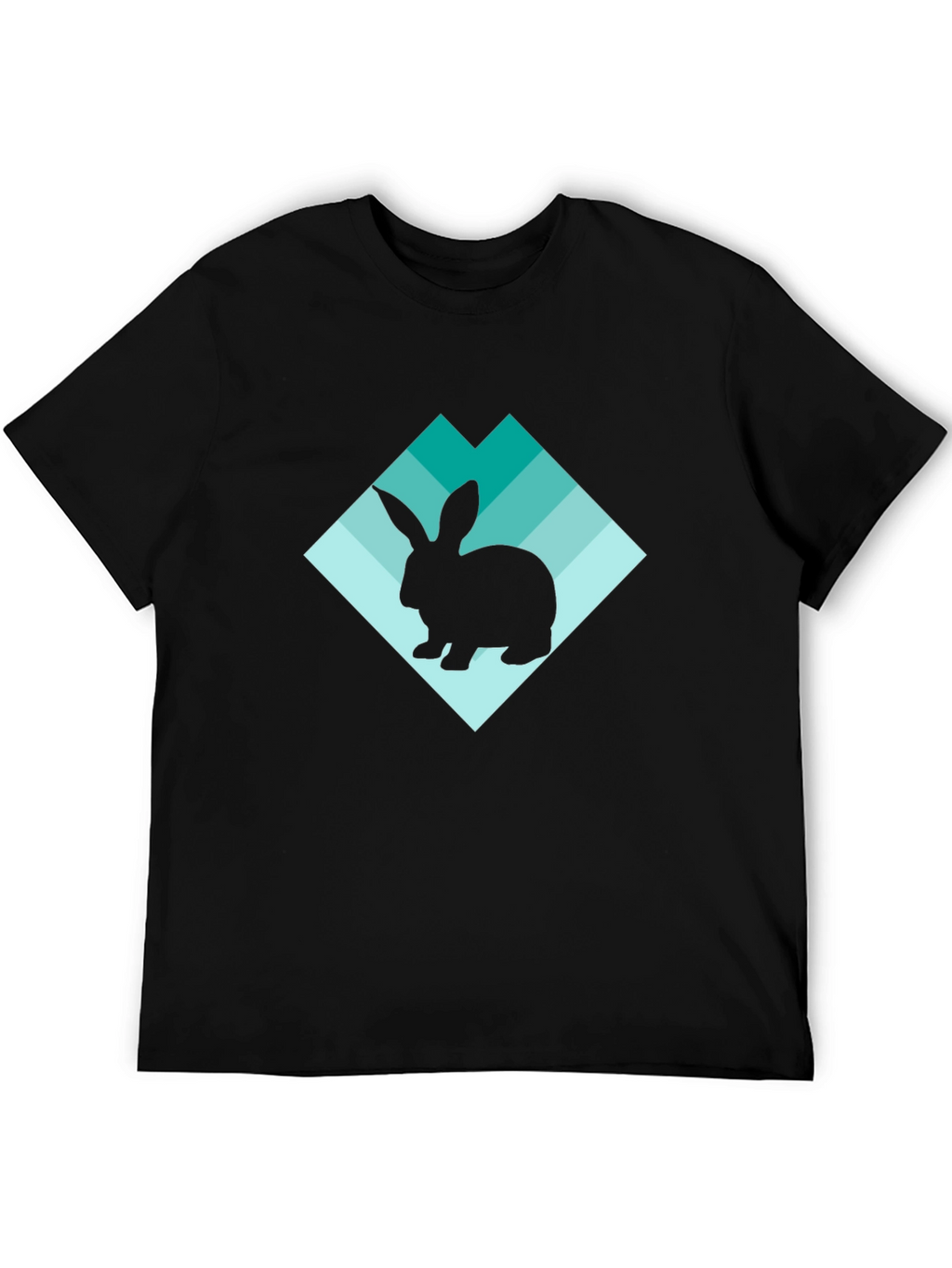 Rabbit Silhouette Graphic Black T-Shirt