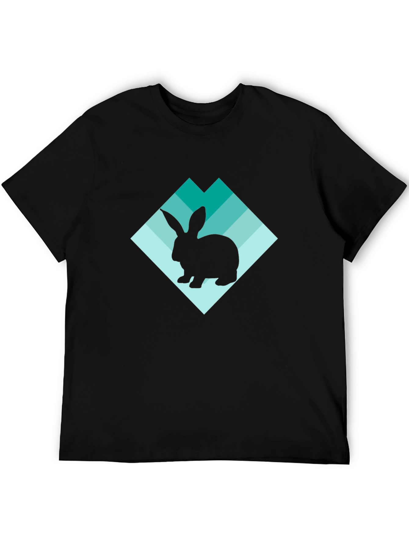 Rabbit Silhouette Graphic Black T-Shirt