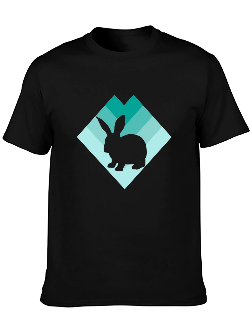 Rabbit Silhouette Graphic Black T-Shirt