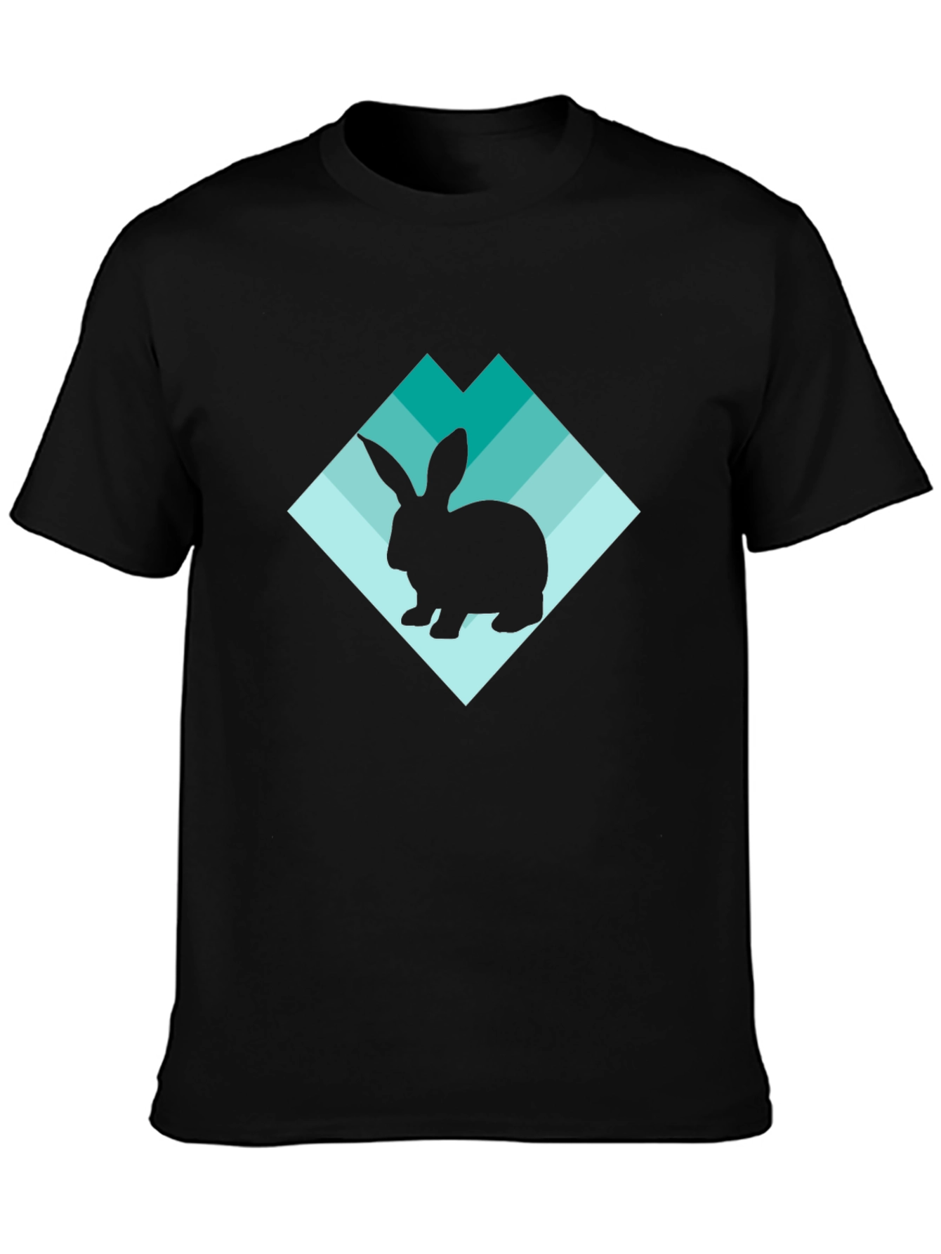 Rabbit Silhouette Graphic Black T-Shirt