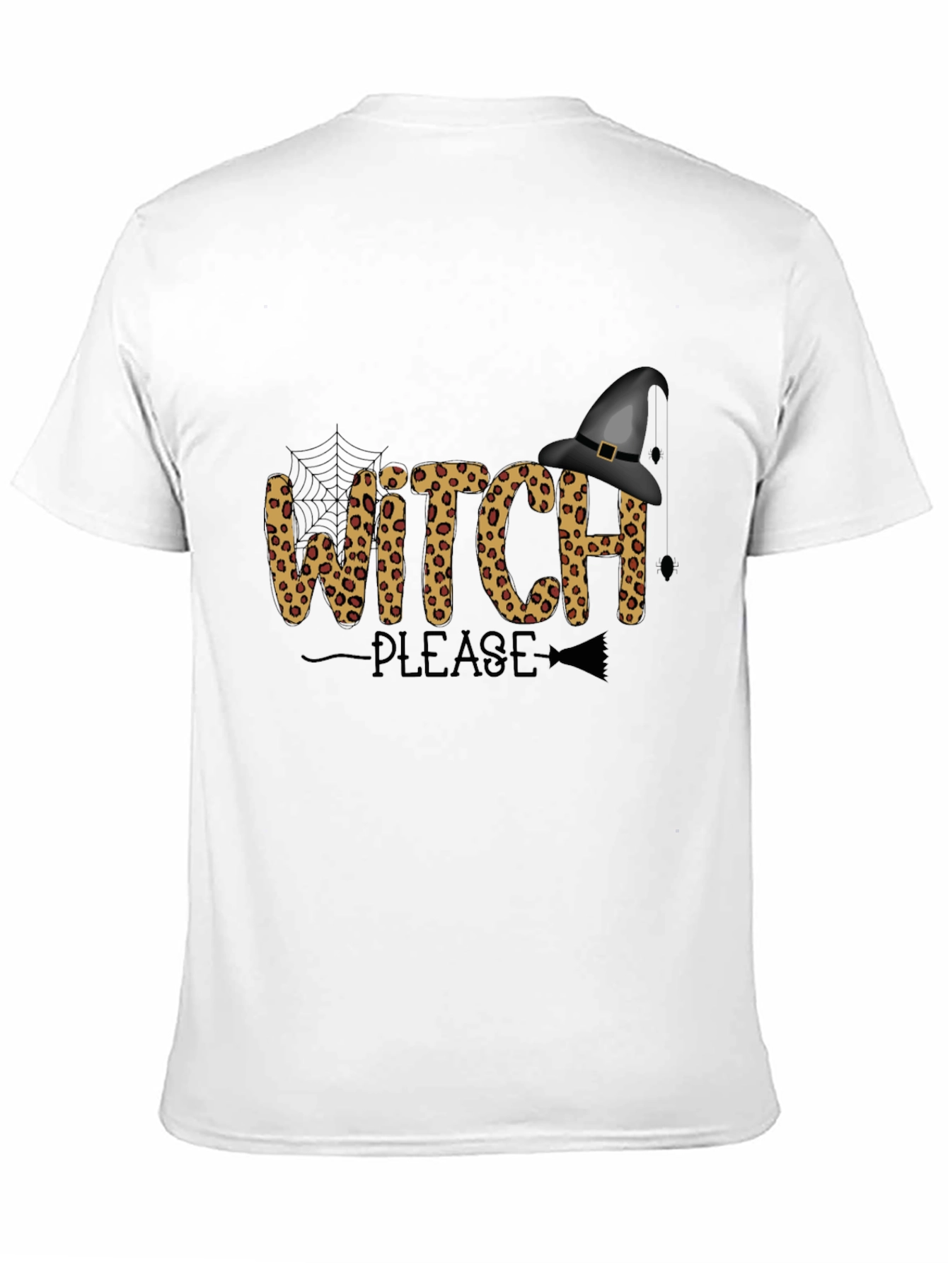 Witch Please Leopard Print Graphic Tee - Halloween