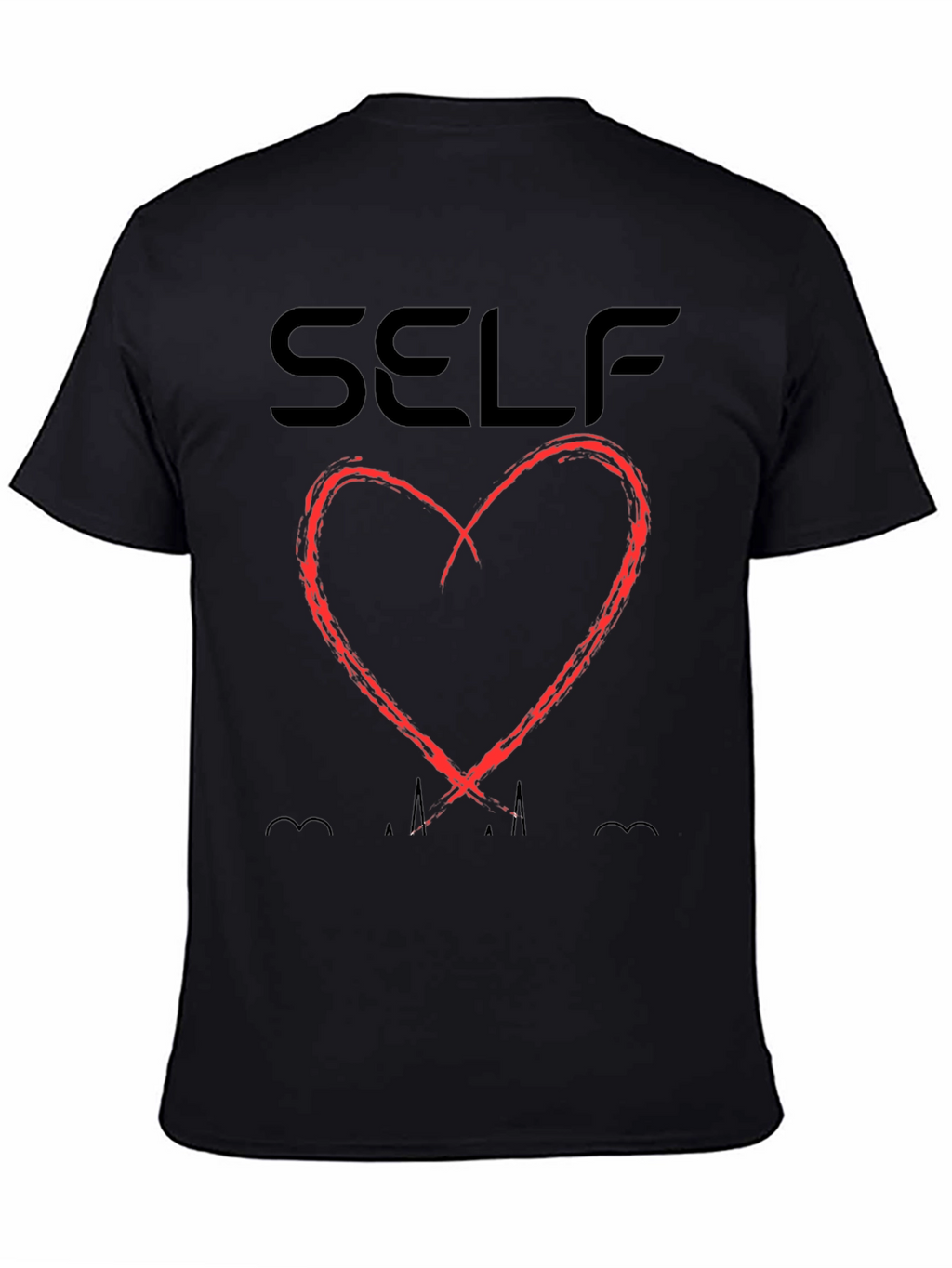 Self Love Black T-Shirt with Heart Design